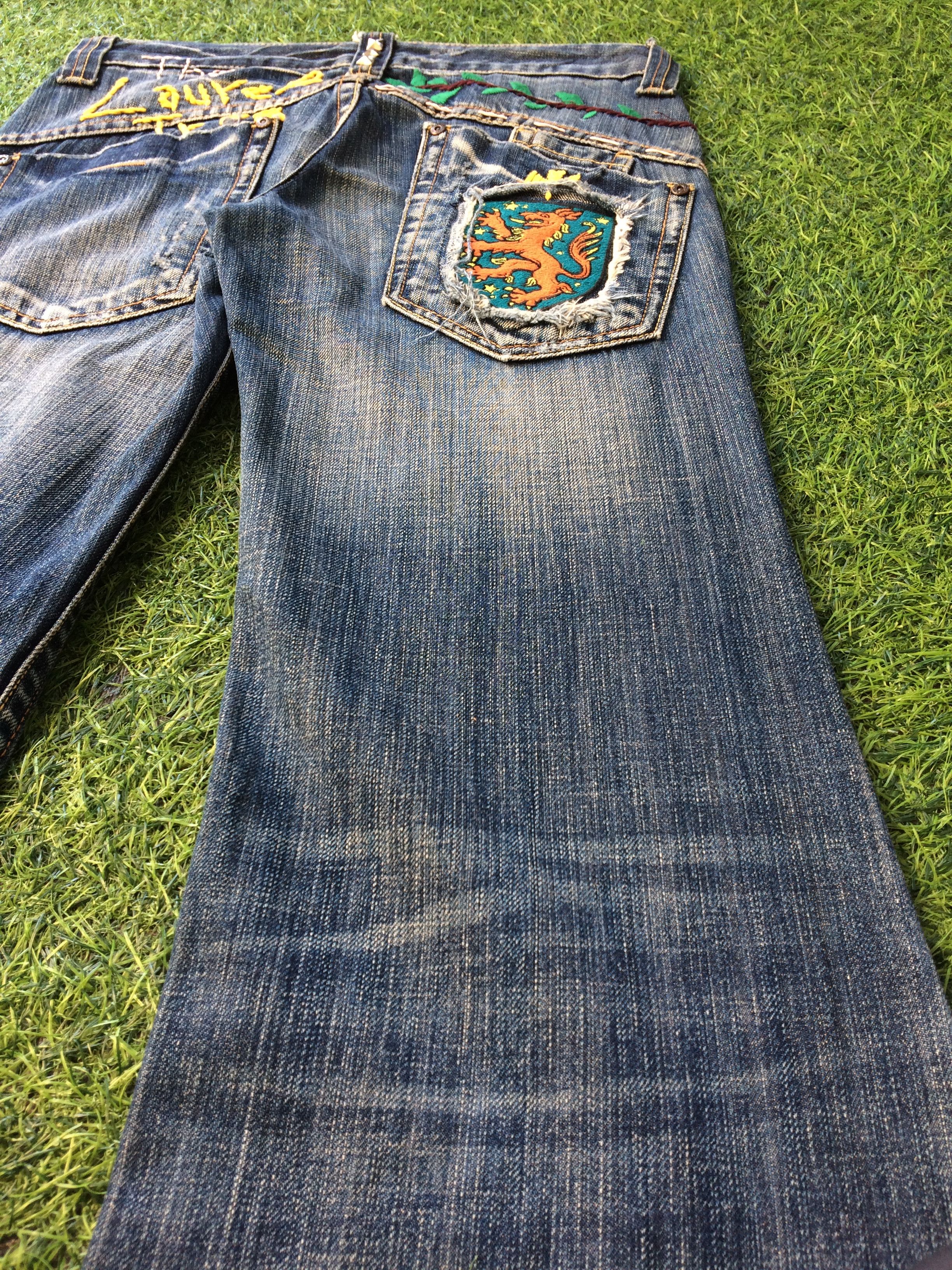 Designer Y2K Low Waist Flared Wide Leg Jeans #D-514 Size 24" / US 00 / IT 34 - 9 Thumbnail