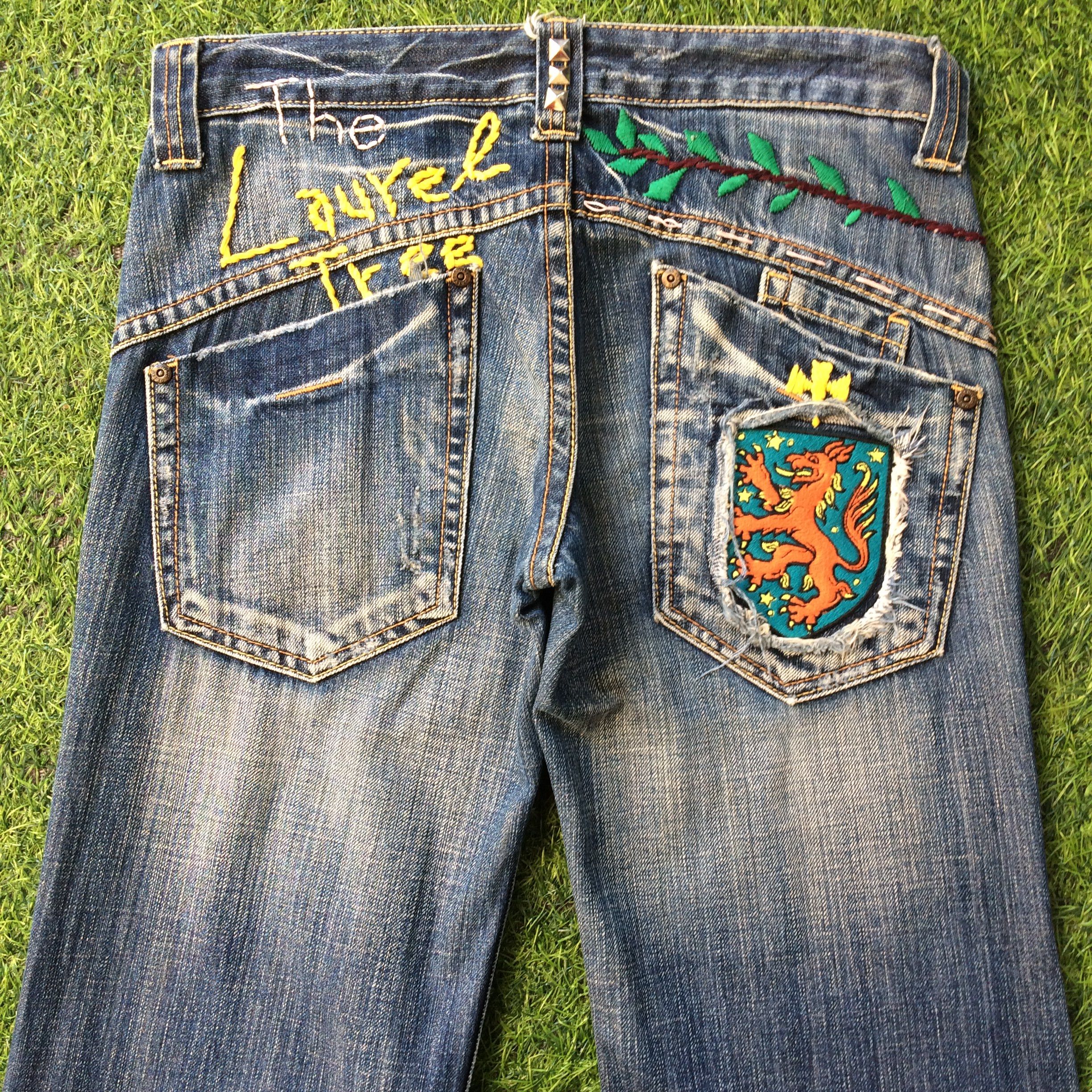 Designer Y2K Low Waist Flared Wide Leg Jeans #D-514 Size 24" / US 00 / IT 34 - 5 Thumbnail