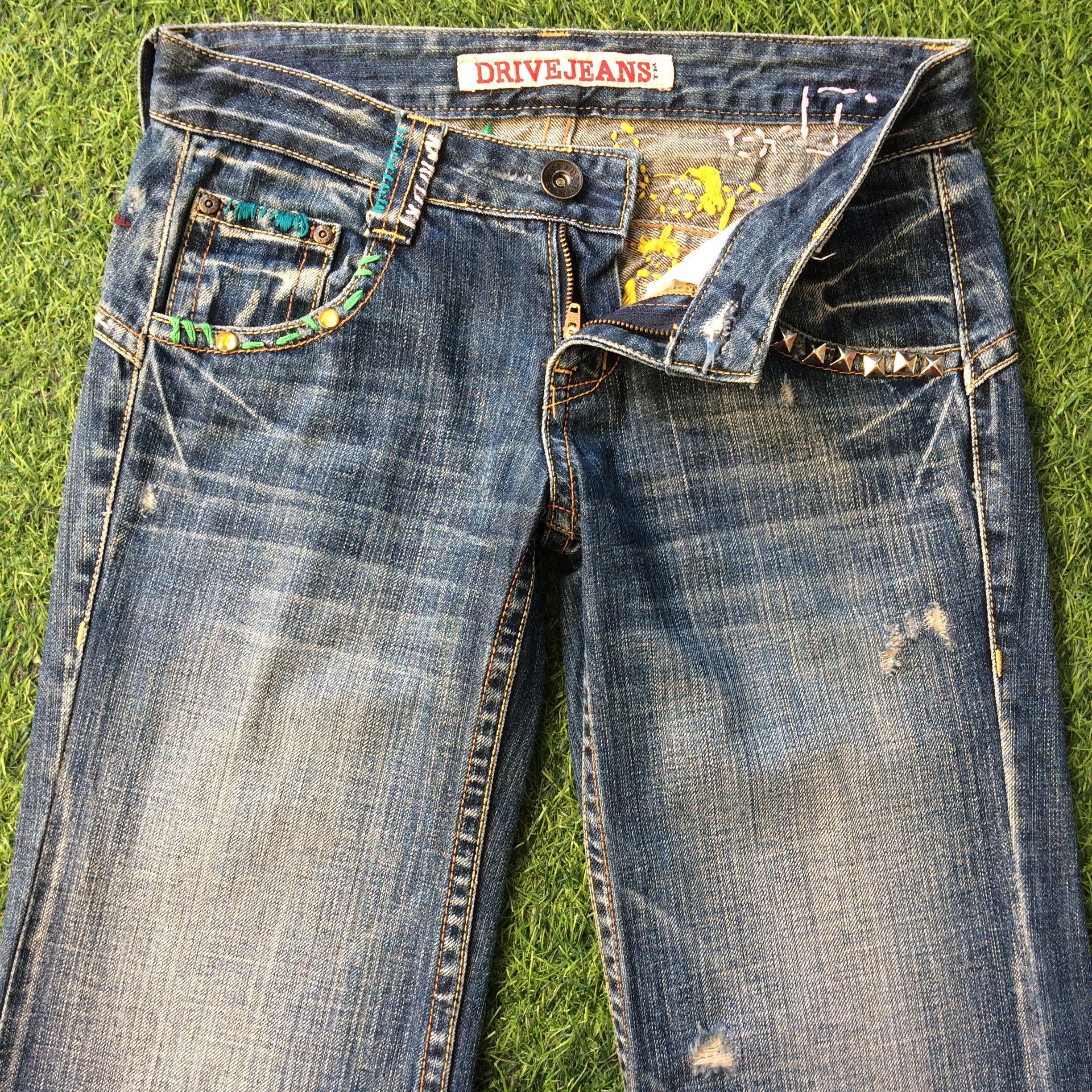 Designer Y2K Low Waist Flared Wide Leg Jeans #D-514 Size 24" / US 00 / IT 34 - 3 Thumbnail