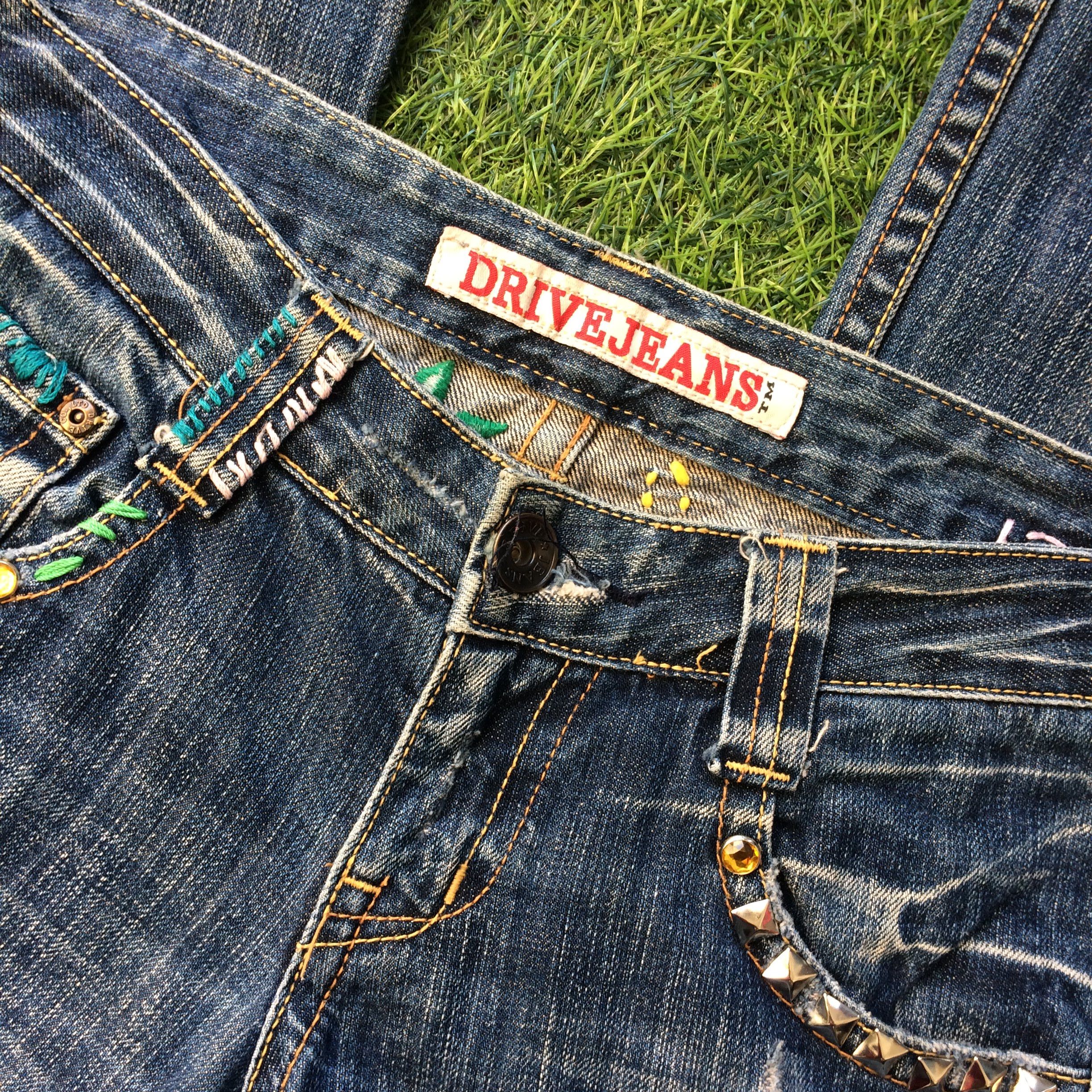 Designer Y2K Low Waist Flared Wide Leg Jeans #D-514 Size 24" / US 00 / IT 34 - 4 Thumbnail