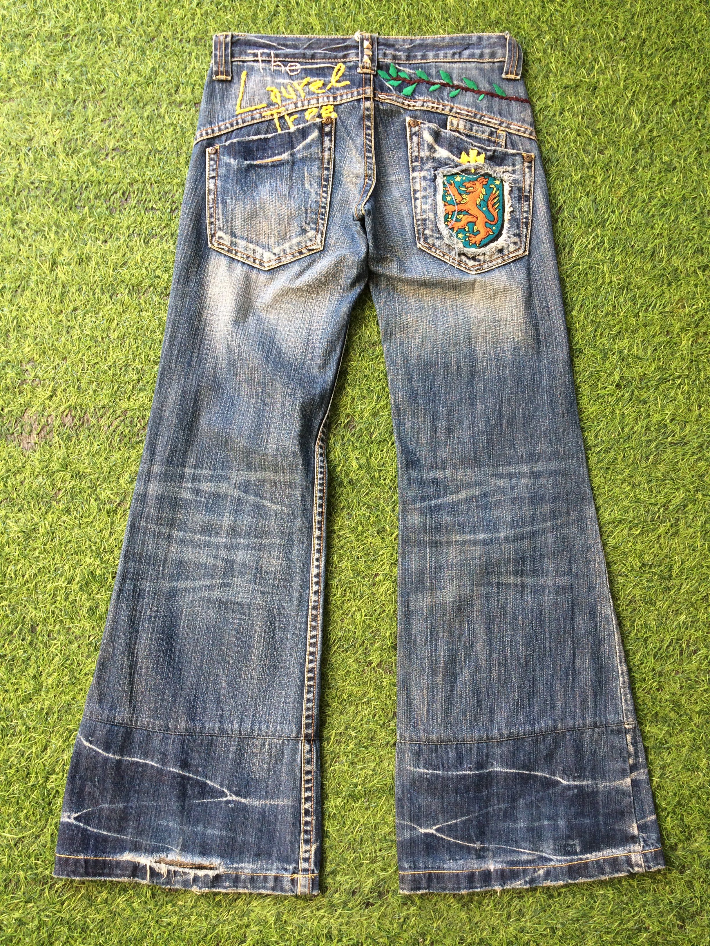 Designer Y2K Low Waist Flared Wide Leg Jeans #D-514 Size 24" / US 00 / IT 34 - 1 Thumbnail
