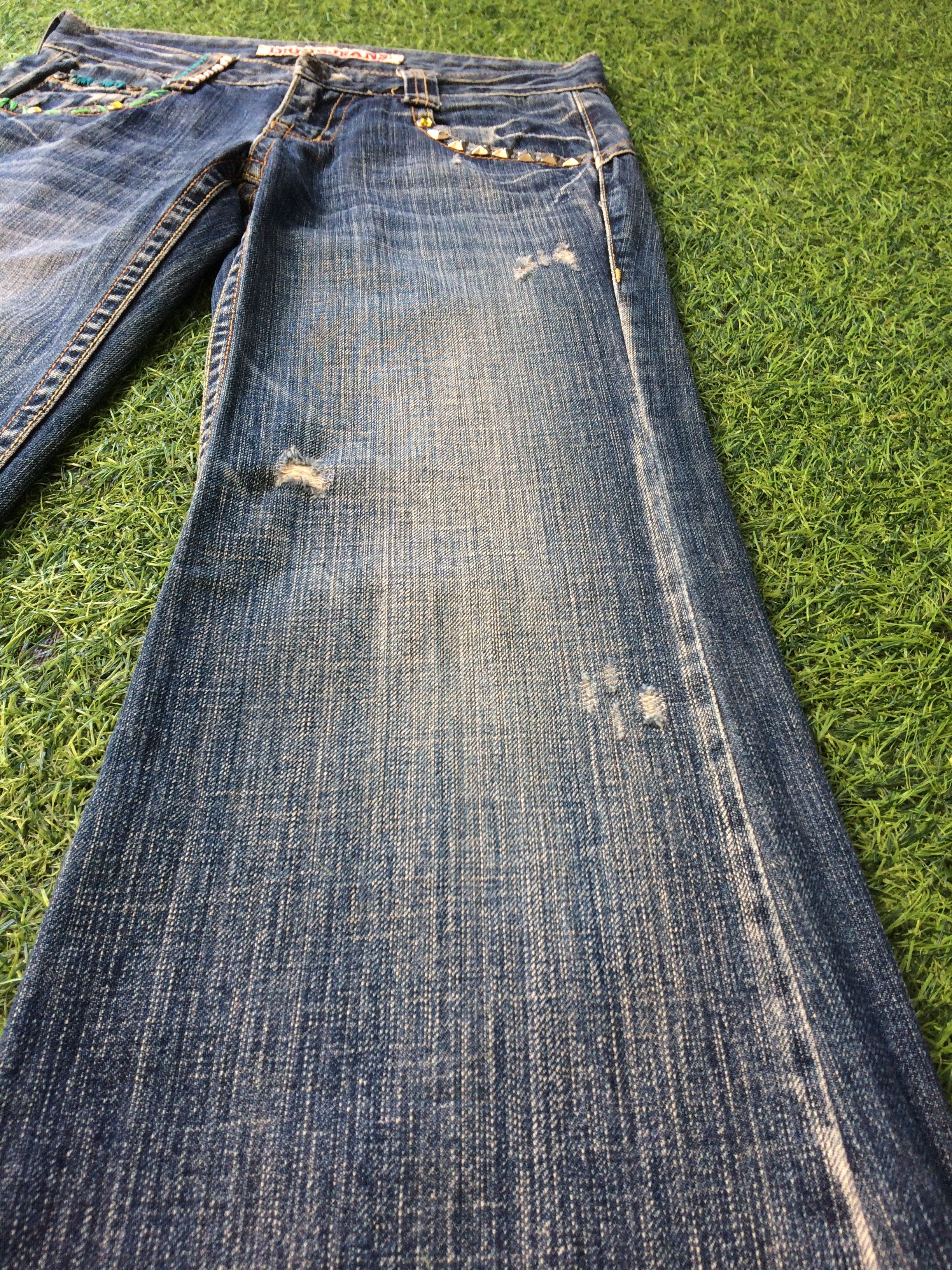 Designer Y2K Low Waist Flared Wide Leg Jeans #D-514 Size 24" / US 00 / IT 34 - 8 Thumbnail