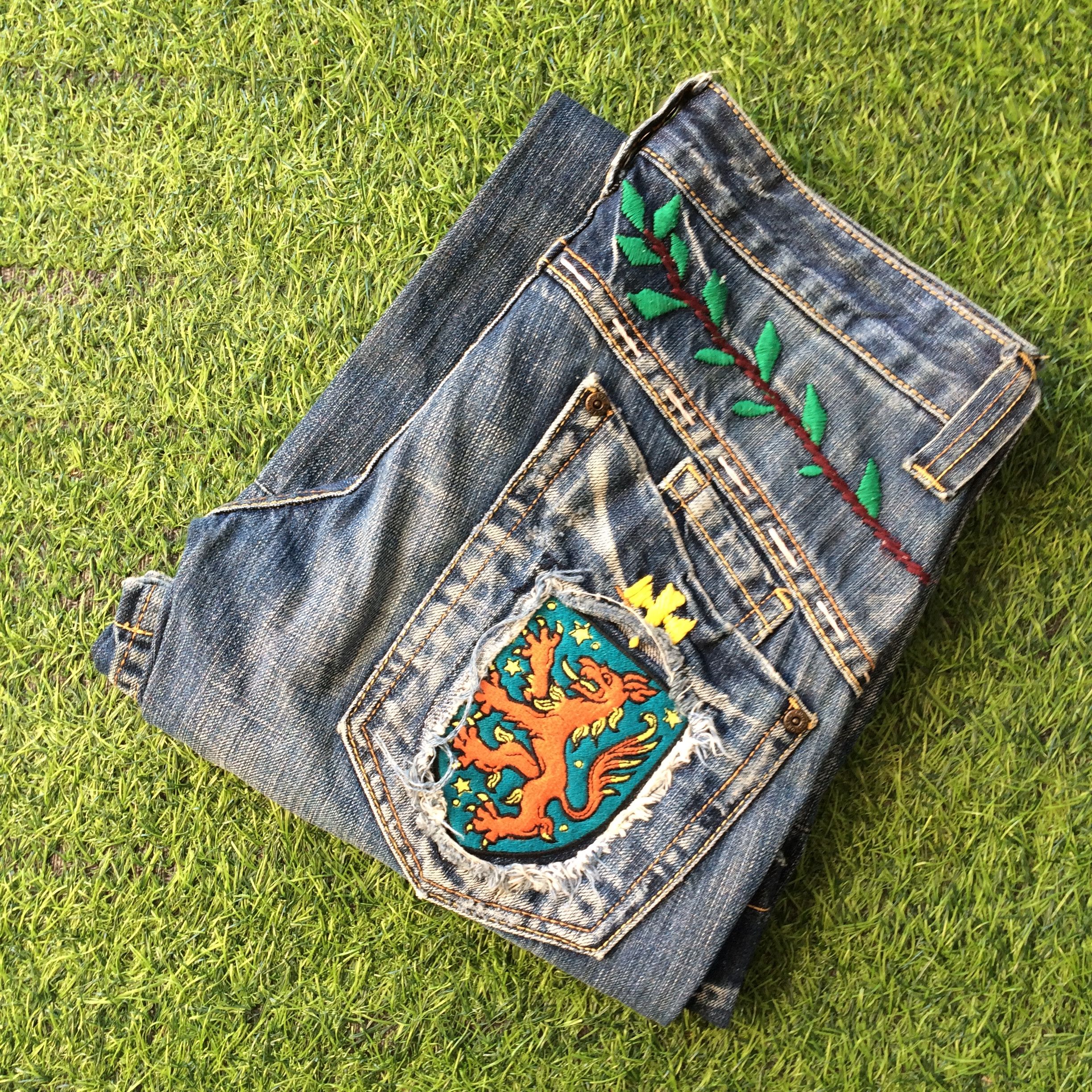 Designer Y2K Low Waist Flared Wide Leg Jeans #D-514 Size 24" / US 00 / IT 34 - 10 Thumbnail