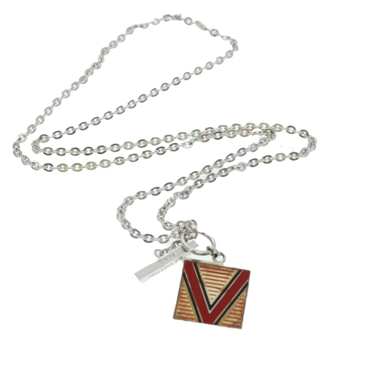 LOUIS VUITTON LVCUP Whistle Necklace Silver LV Auth 37948