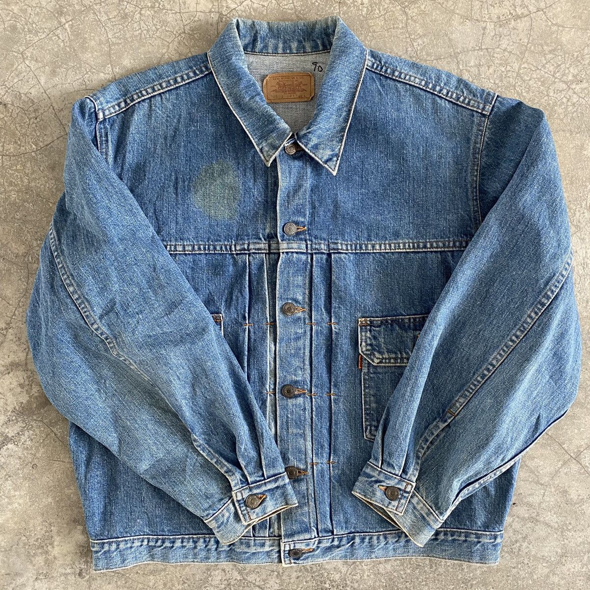 Levi's VTG Levi’s 502 Type 2 Orange Tab Pleated Denim Jacket Japan Size US L / EU 52-54 / 3 - 10 Thumbnail