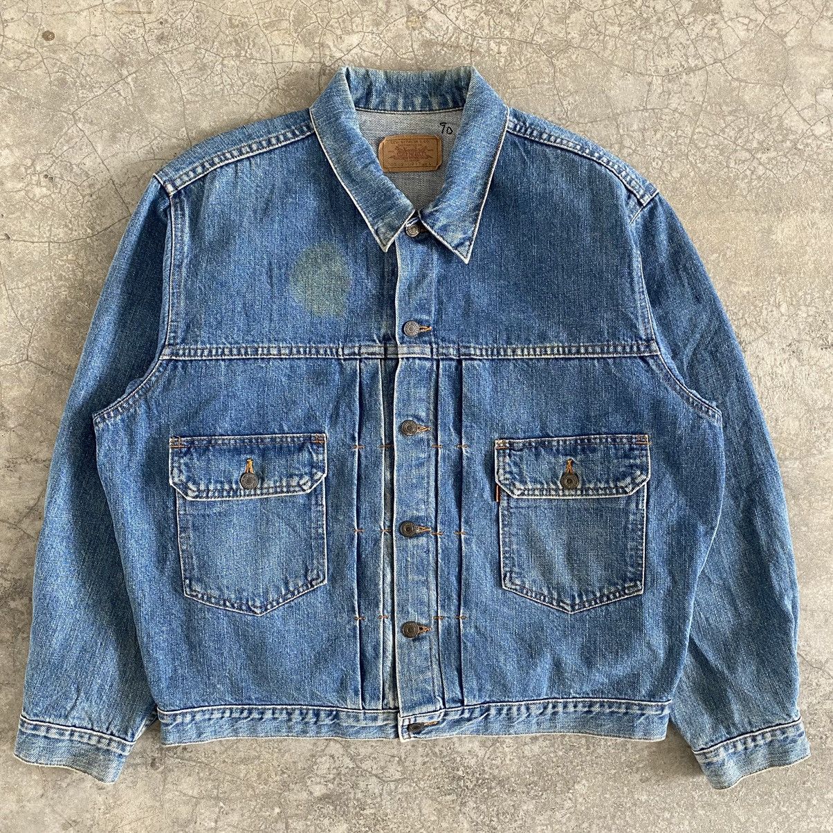 Levi's VTG Levi’s 502 Type 2 Orange Tab Pleated Denim Jacket Japan Size US L / EU 52-54 / 3 - 1 Thumbnail