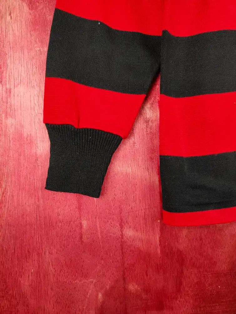 Japanese Brand DL Sceptre Black/Red Stripe like cobain sweatshirt #S694 Size US S / EU 44-46 / 1 - 7 Thumbnail