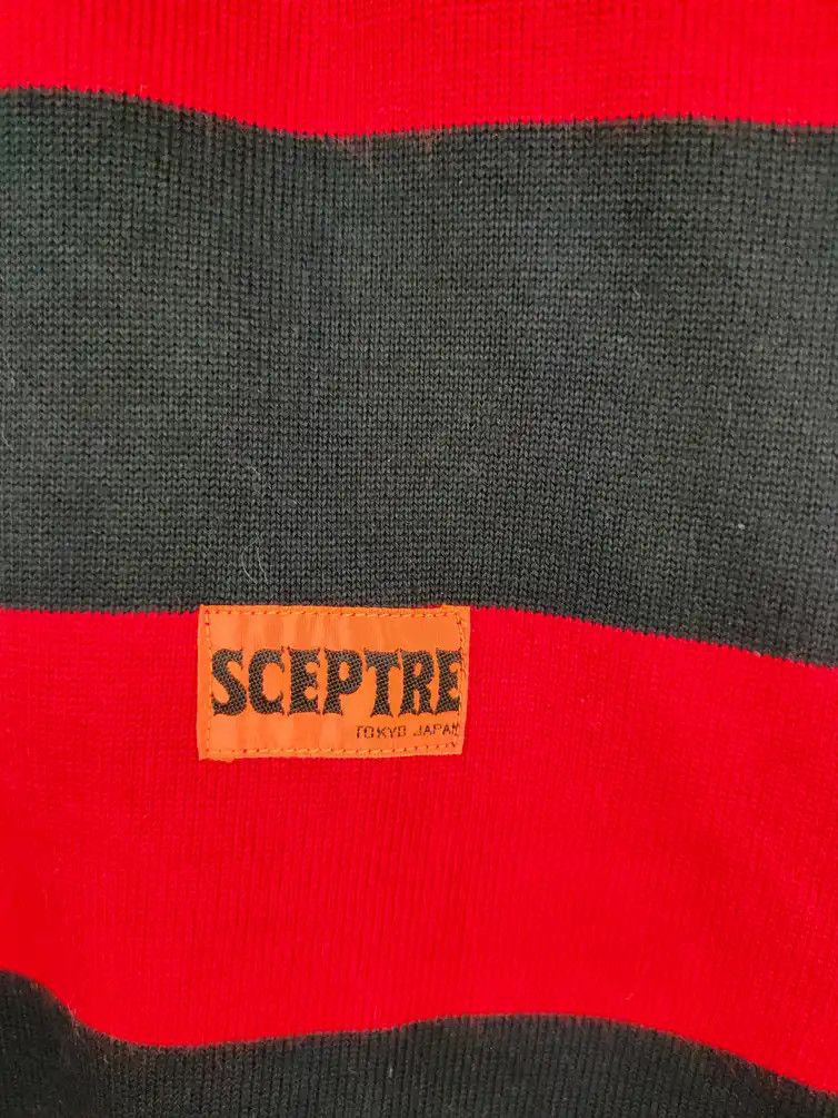 Japanese Brand DL Sceptre Black/Red Stripe like cobain sweatshirt #S694 Size US S / EU 44-46 / 1 - 9 Thumbnail
