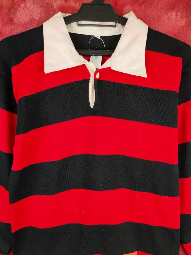 Japanese Brand DL Sceptre Black/Red Stripe like cobain sweatshirt #S694 Size US S / EU 44-46 / 1 - 10 Thumbnail