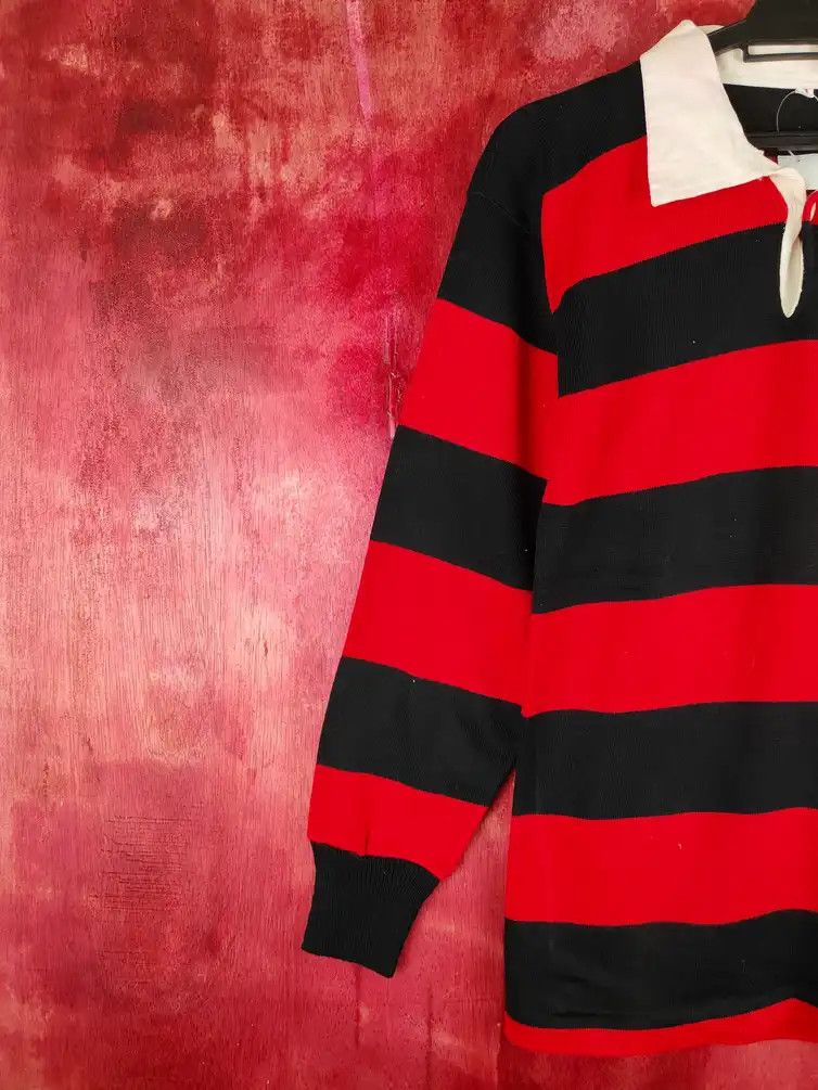 Japanese Brand DL Sceptre Black/Red Stripe like cobain sweatshirt #S694 Size US S / EU 44-46 / 1 - 8 Thumbnail
