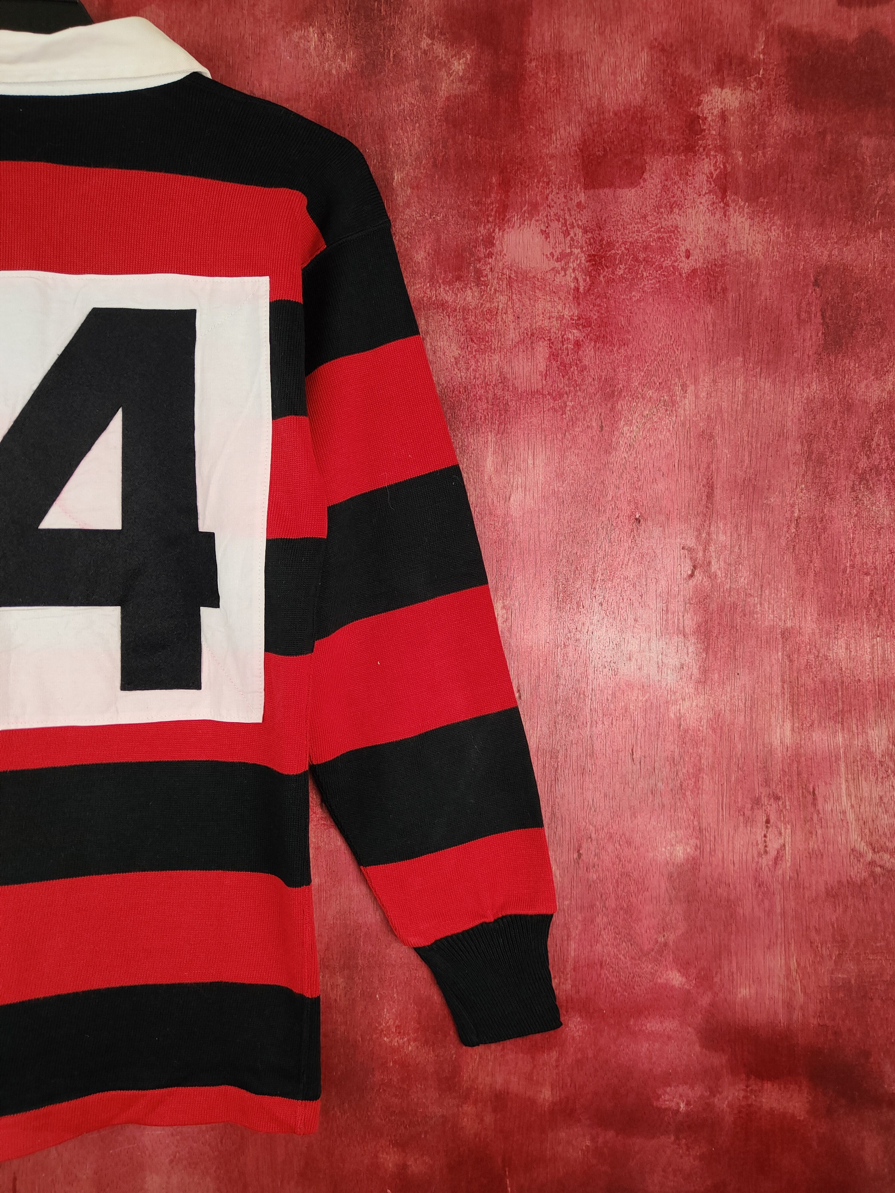 Japanese Brand DL Sceptre Black/Red Stripe like cobain sweatshirt #S694 Size US S / EU 44-46 / 1 - 3 Thumbnail