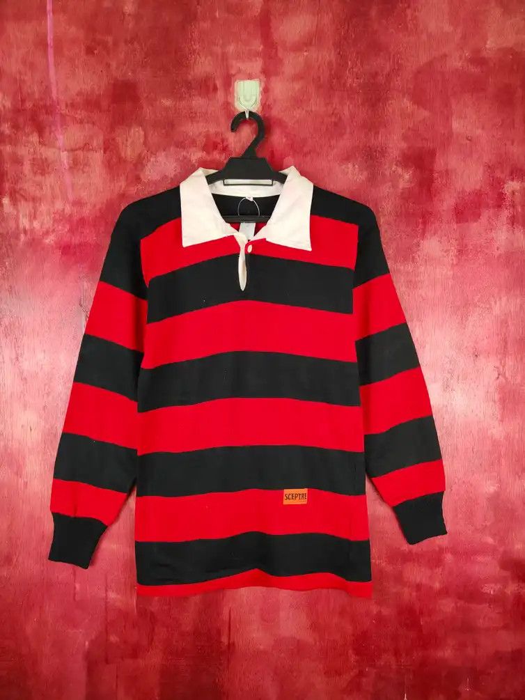 Japanese Brand DL Sceptre Black/Red Stripe like cobain sweatshirt #S694 Size US S / EU 44-46 / 1 - 11 Thumbnail