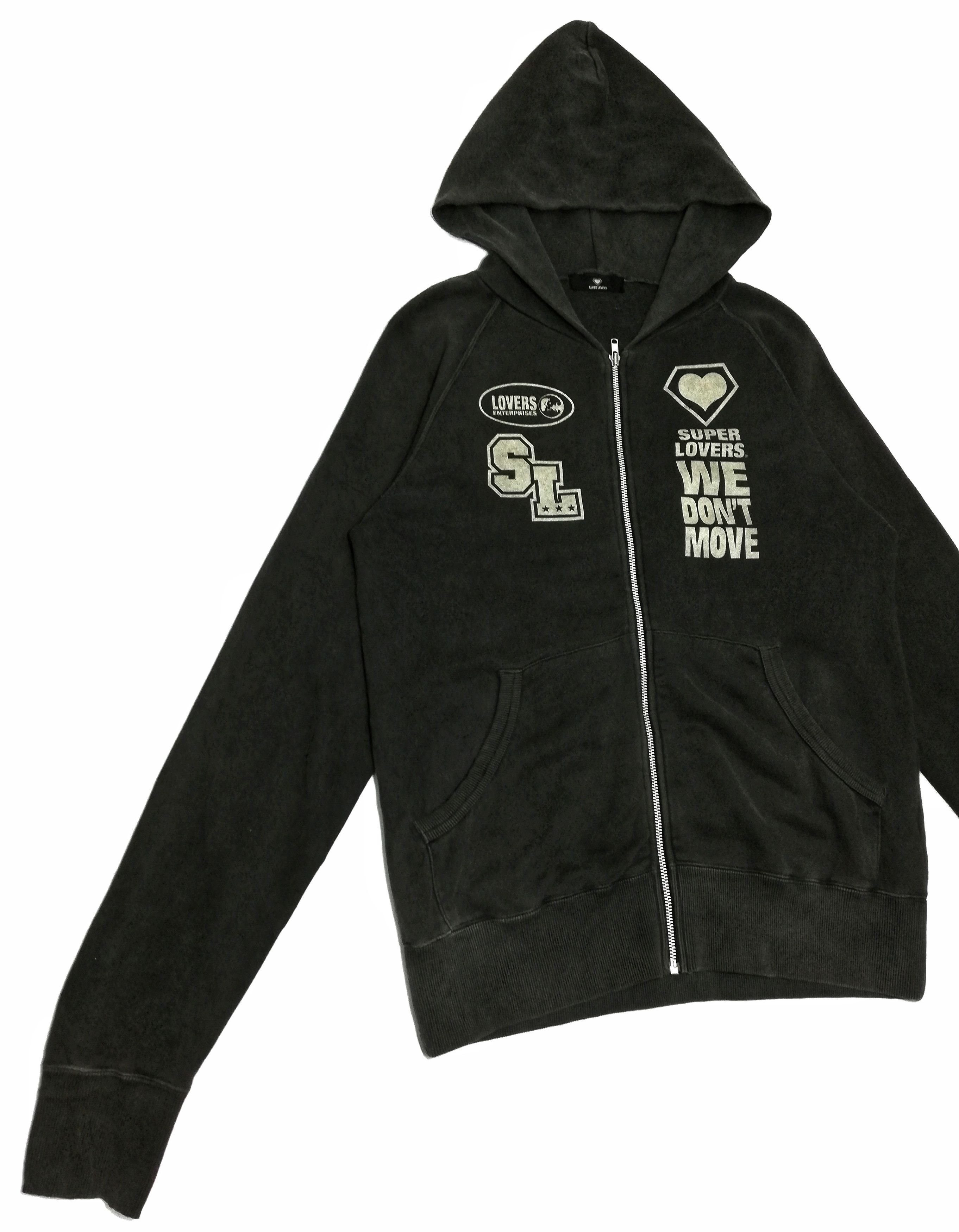 Japanese Brand 🔥Super Lovers Enterprises We Don't Move Black Zipper Hoodi Size US S / EU 44-46 / 1 - 3 Thumbnail