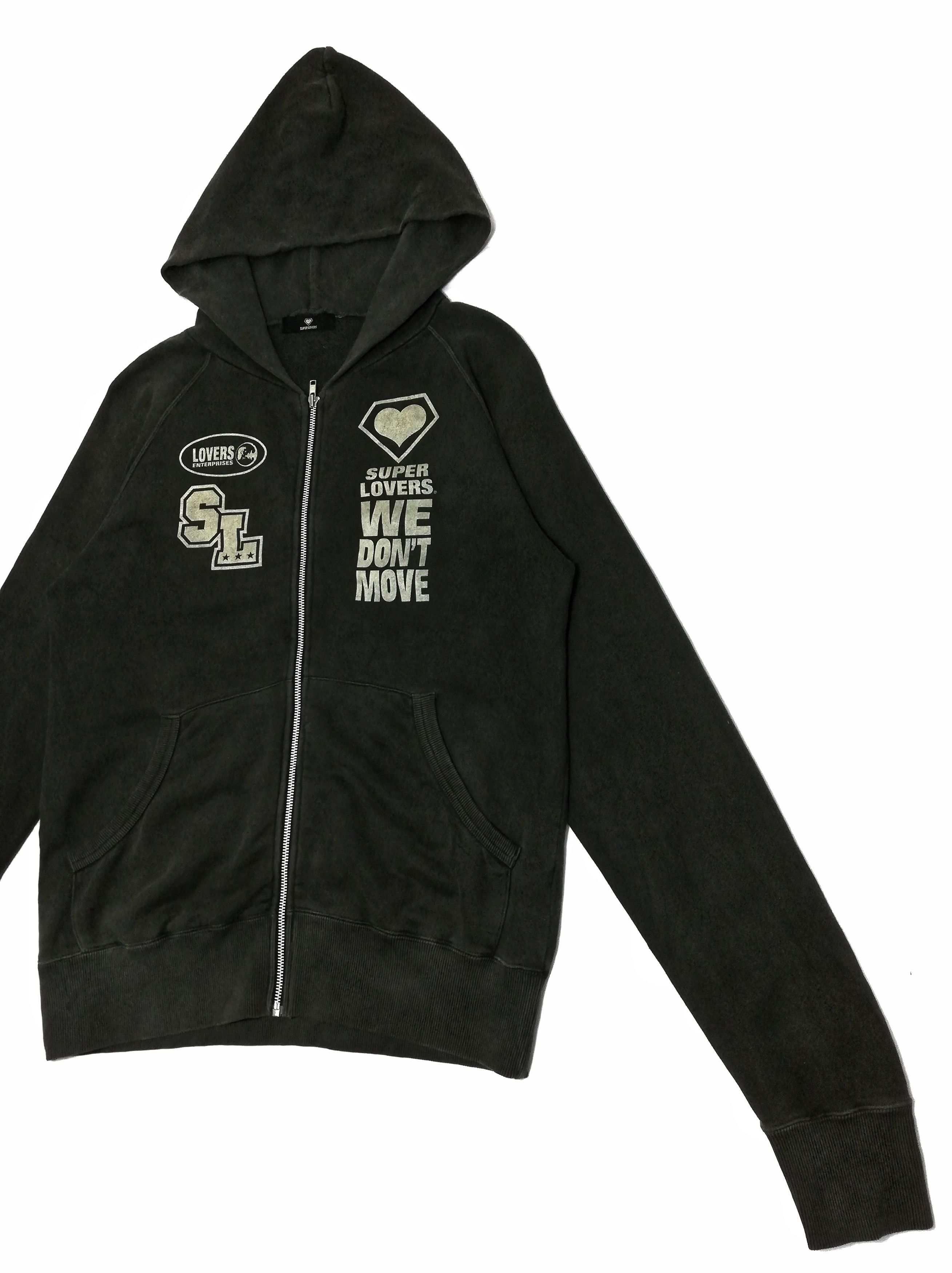 Japanese Brand 🔥Super Lovers Enterprises We Don't Move Black Zipper Hoodi Size US S / EU 44-46 / 1 - 2 Thumbnail