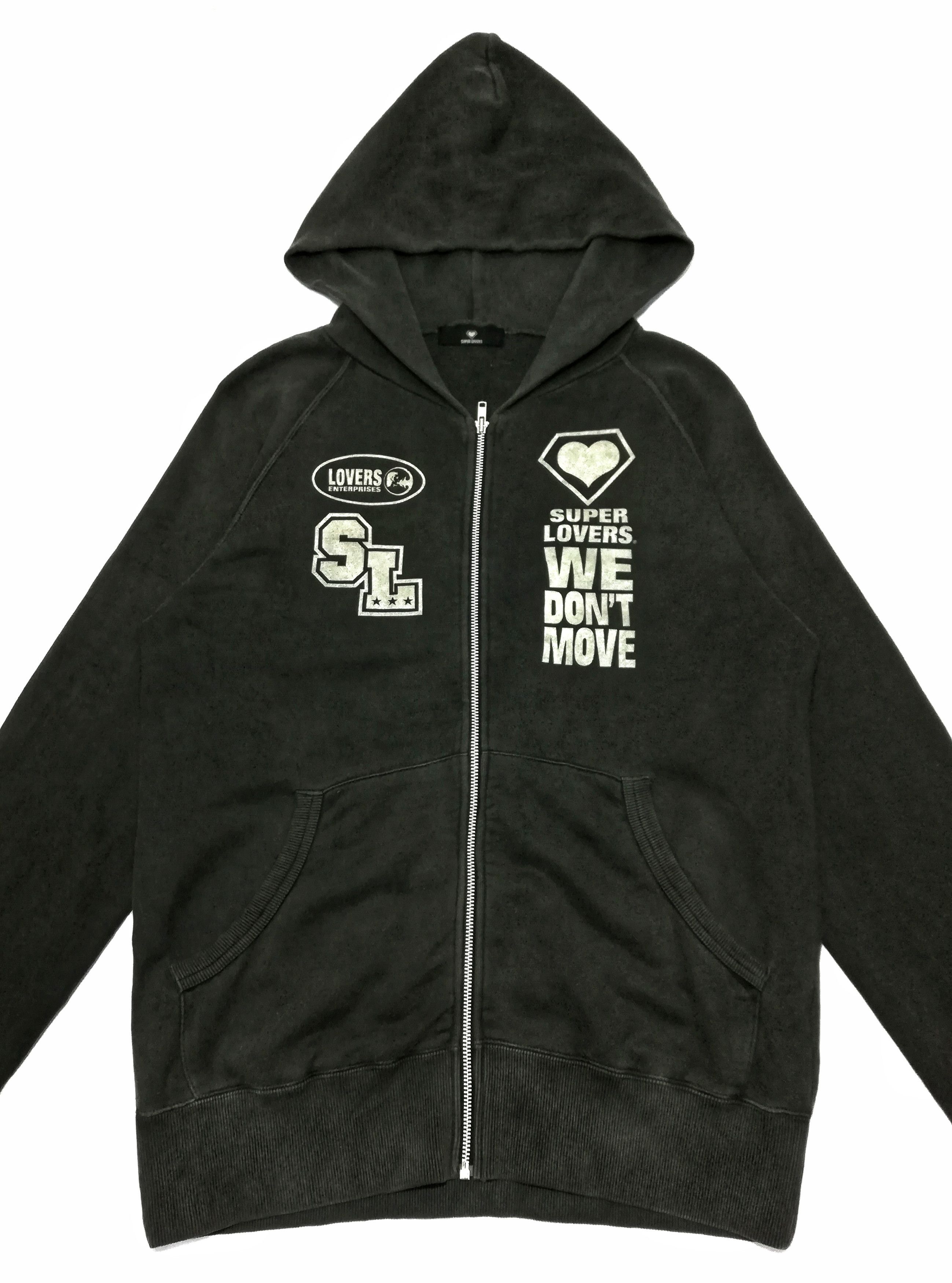 Japanese Brand 🔥Super Lovers Enterprises We Don't Move Black Zipper Hoodi Size US S / EU 44-46 / 1 - 1 Thumbnail