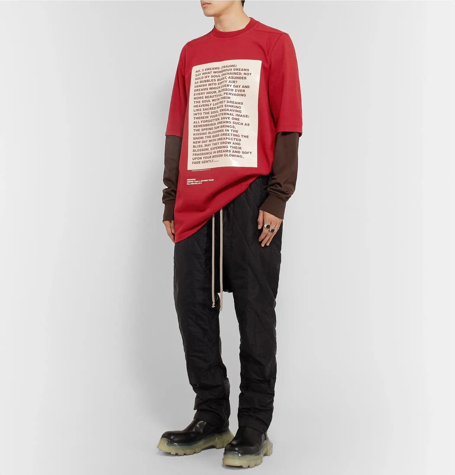 image of Rick Owens Hustler Sweat in Cherry Red, Men's (Size Medium)