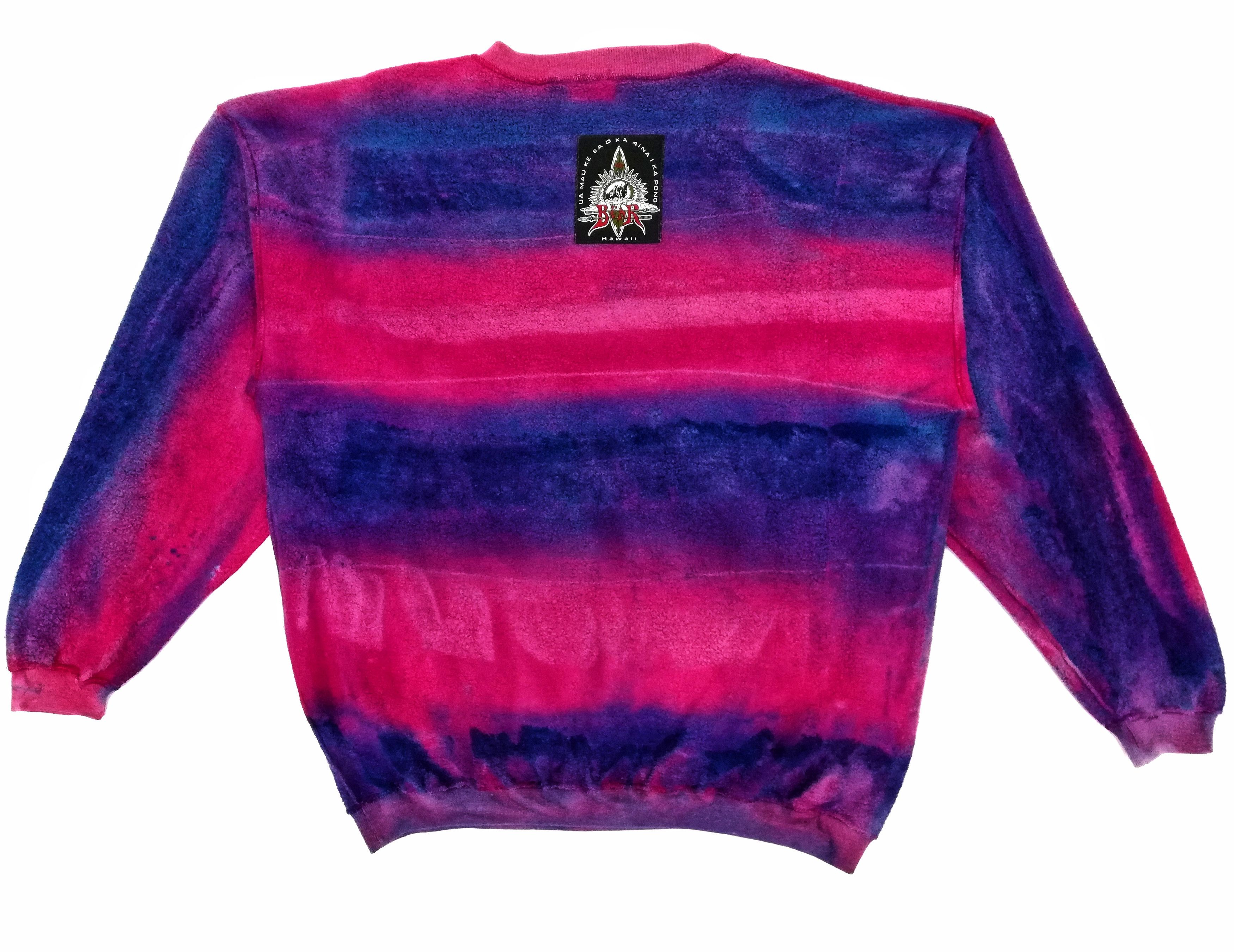 Vintage 🔥80's - 90's Surfing Tie Dye Sweatshirt Long Sleeve Shirt Size US L / EU 52-54 / 3 - 8 Thumbnail