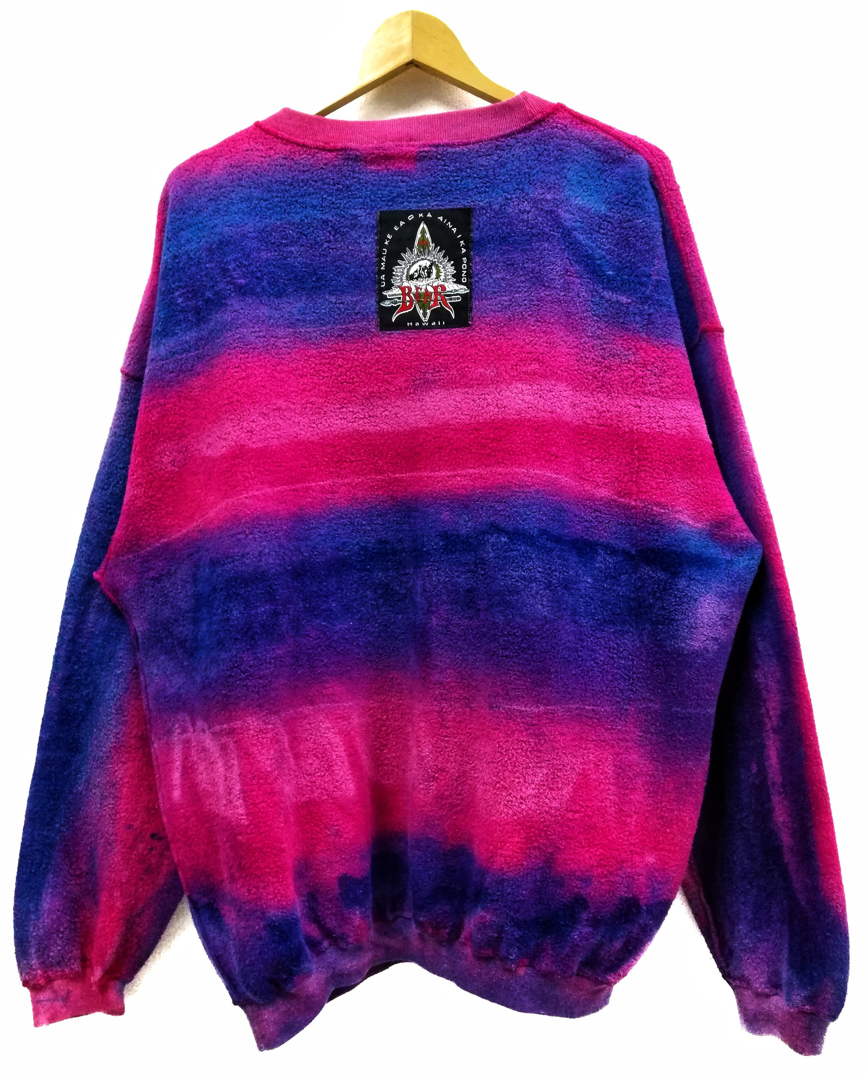 Vintage 🔥80's - 90's Surfing Tie Dye Sweatshirt Long Sleeve Shirt Size US L / EU 52-54 / 3 - 1 Thumbnail
