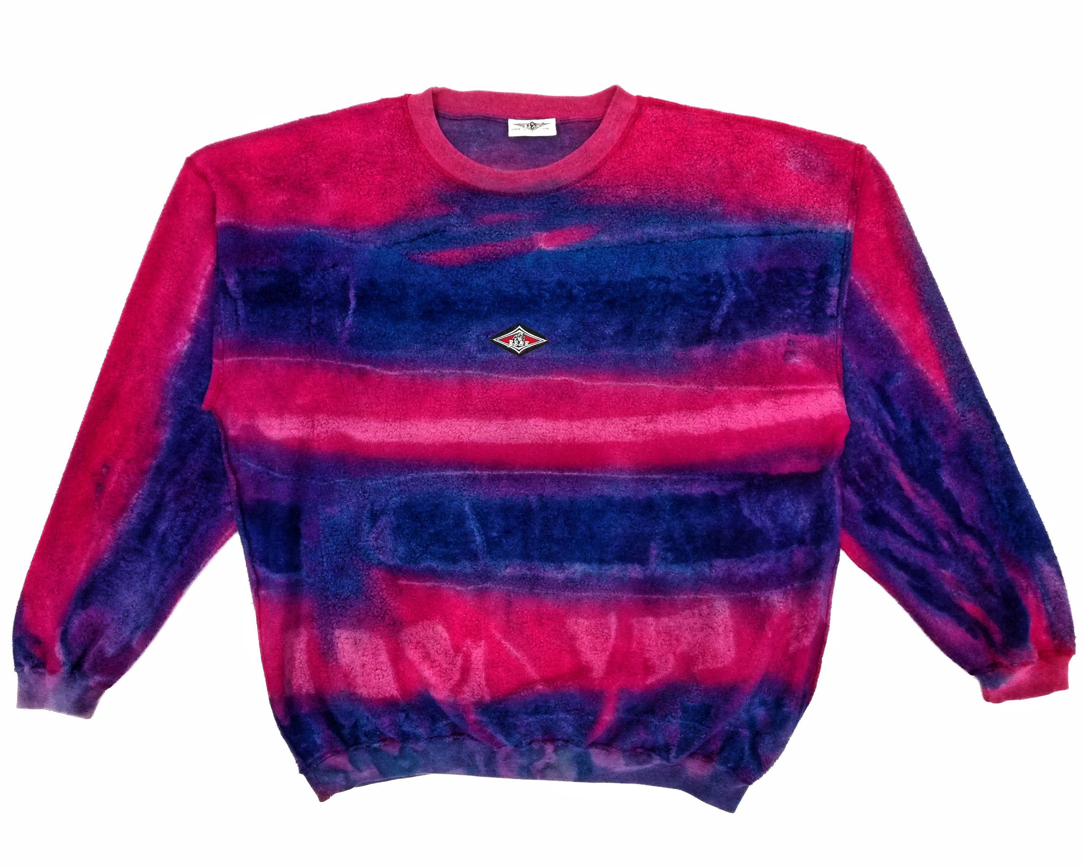 Vintage 🔥80's - 90's Surfing Tie Dye Sweatshirt Long Sleeve Shirt Size US L / EU 52-54 / 3 - 3 Thumbnail