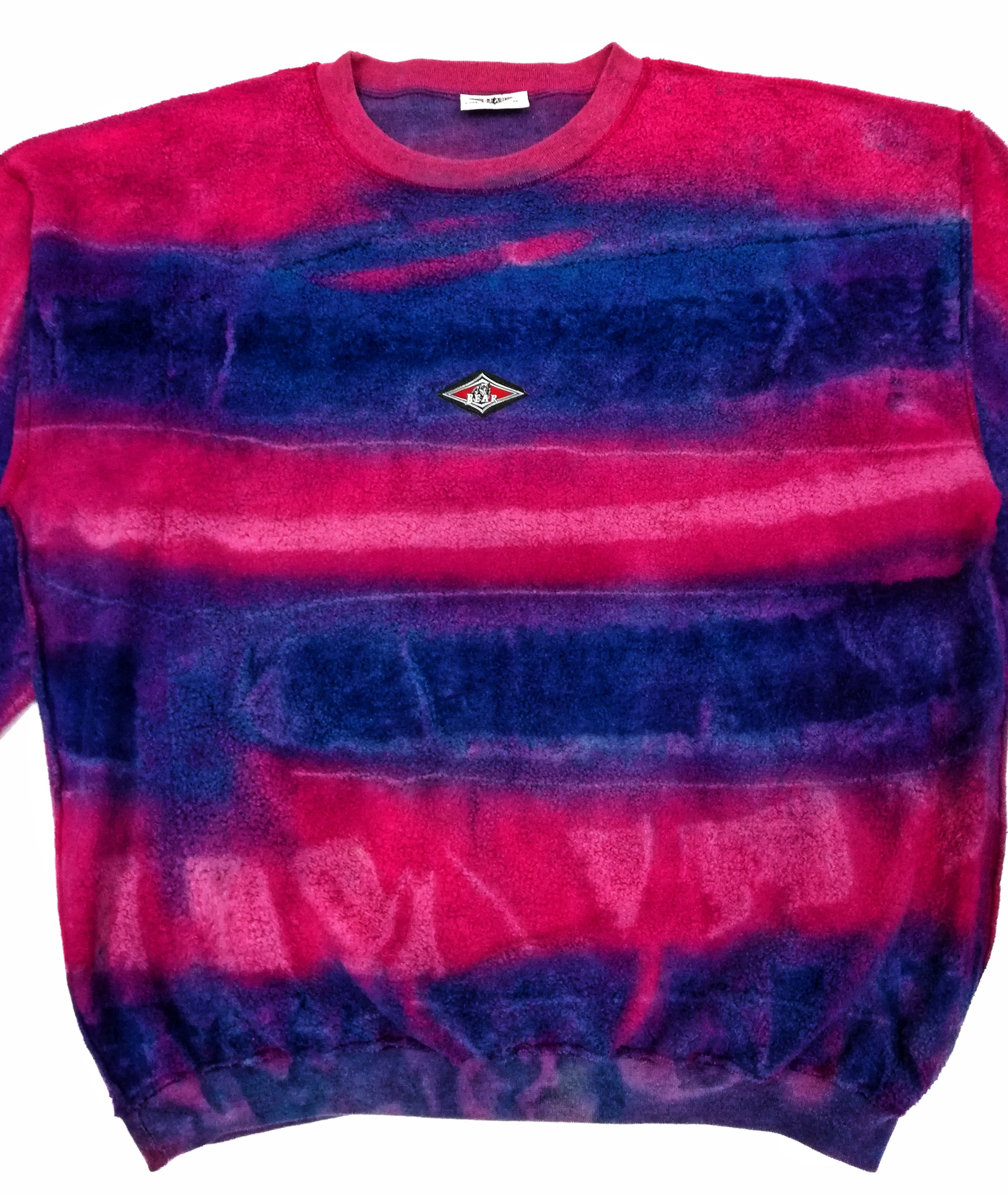 Vintage 🔥80's - 90's Surfing Tie Dye Sweatshirt Long Sleeve Shirt Size US L / EU 52-54 / 3 - 4 Thumbnail