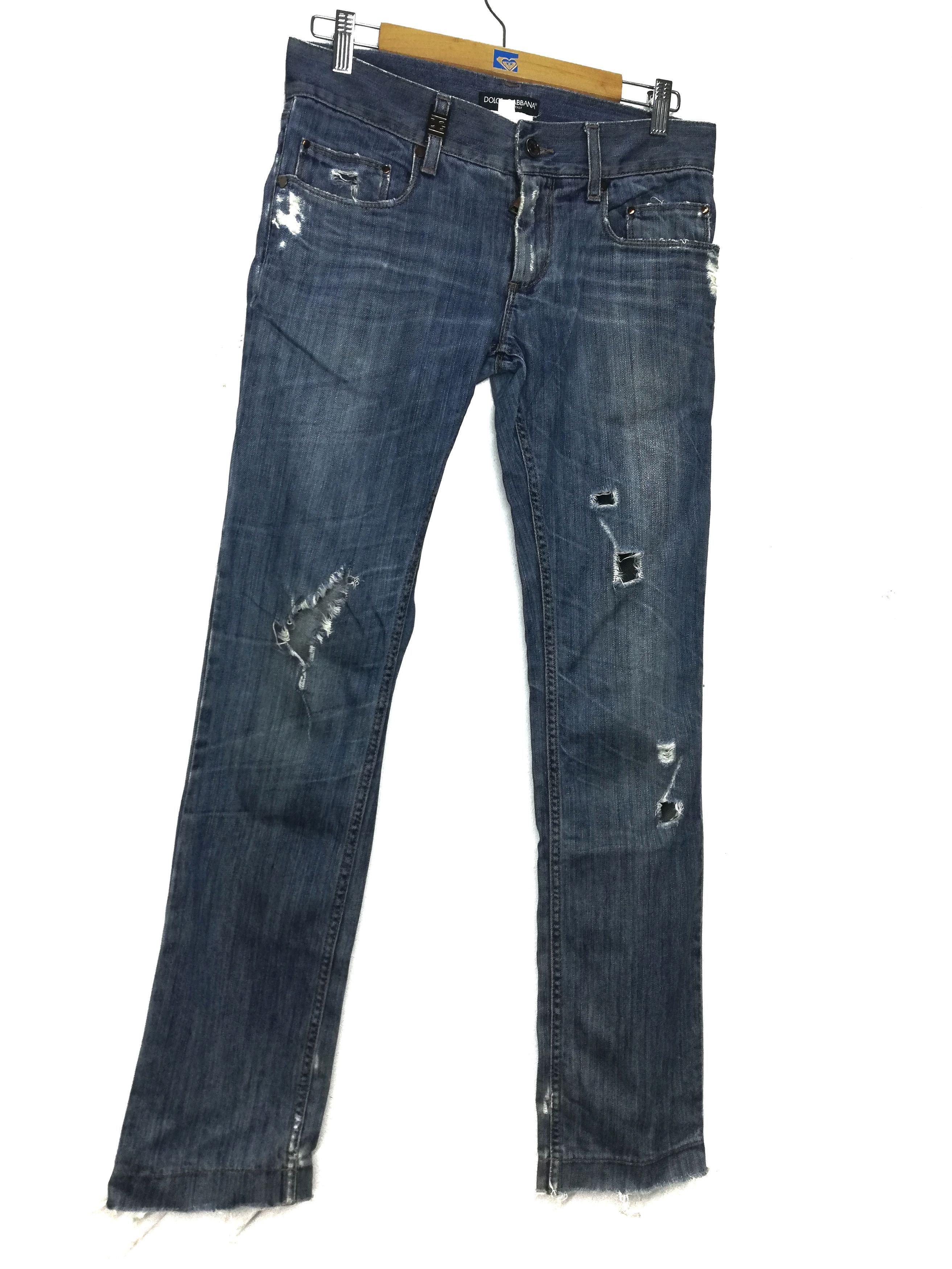 Dolce & Gabbana 🔥Dolce & Gabbana Distressed Denim Straight Cut Pants🔥 Size US 31 - 2 Thumbnail