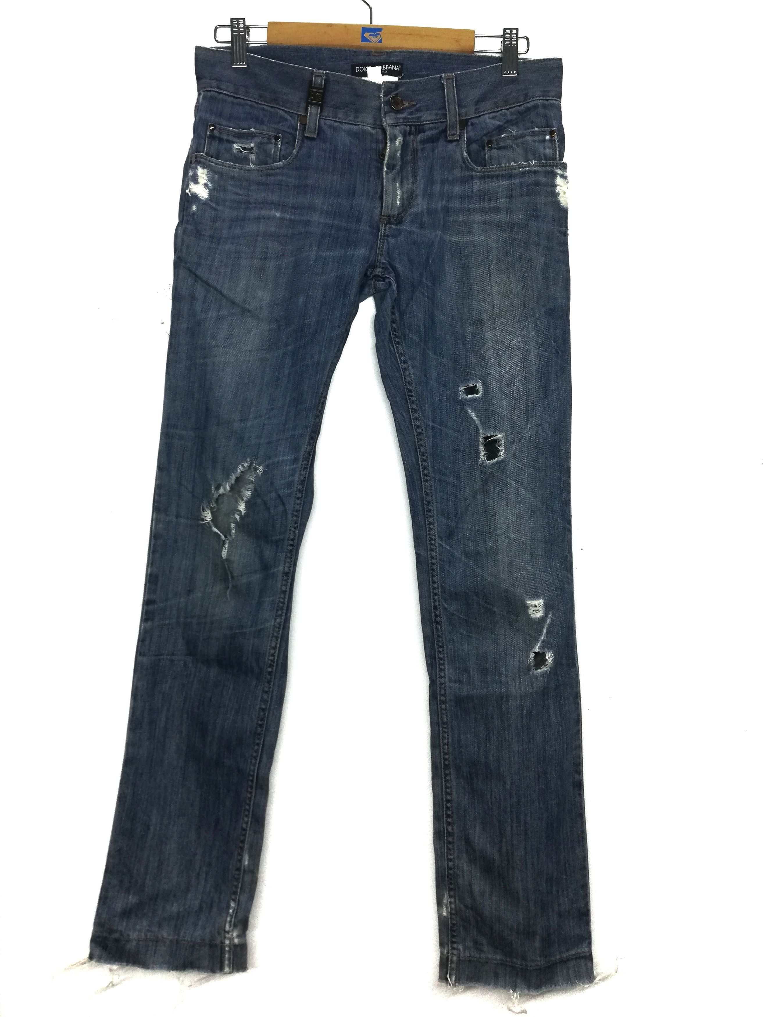 Dolce & Gabbana 🔥Dolce & Gabbana Distressed Denim Straight Cut Pants🔥 Size US 31 - 1 Thumbnail