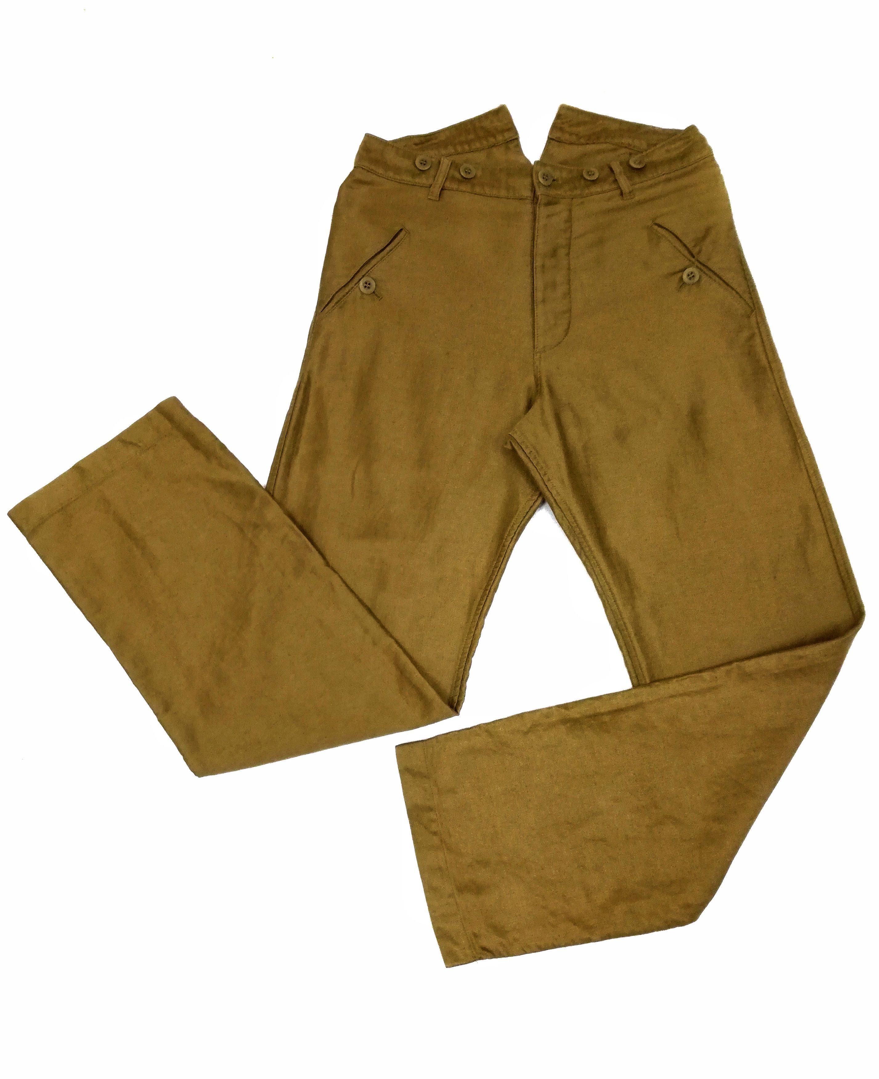 image of Vintage Vlas Blomme Kortrijk Linnea Shimmer Pants in Brown, Men's (Size 31)