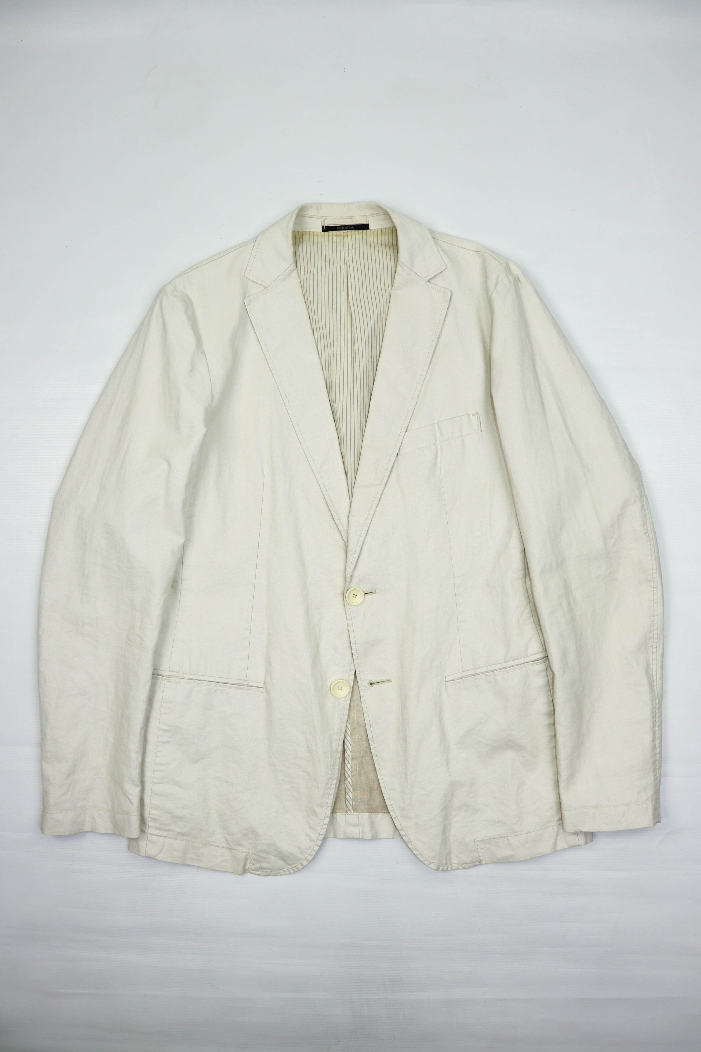 image of Ermenegildo Zegna x Italian Designers Z Zegna Lavato In Capo Coated Linen Sport Coat Blazer Jacket 