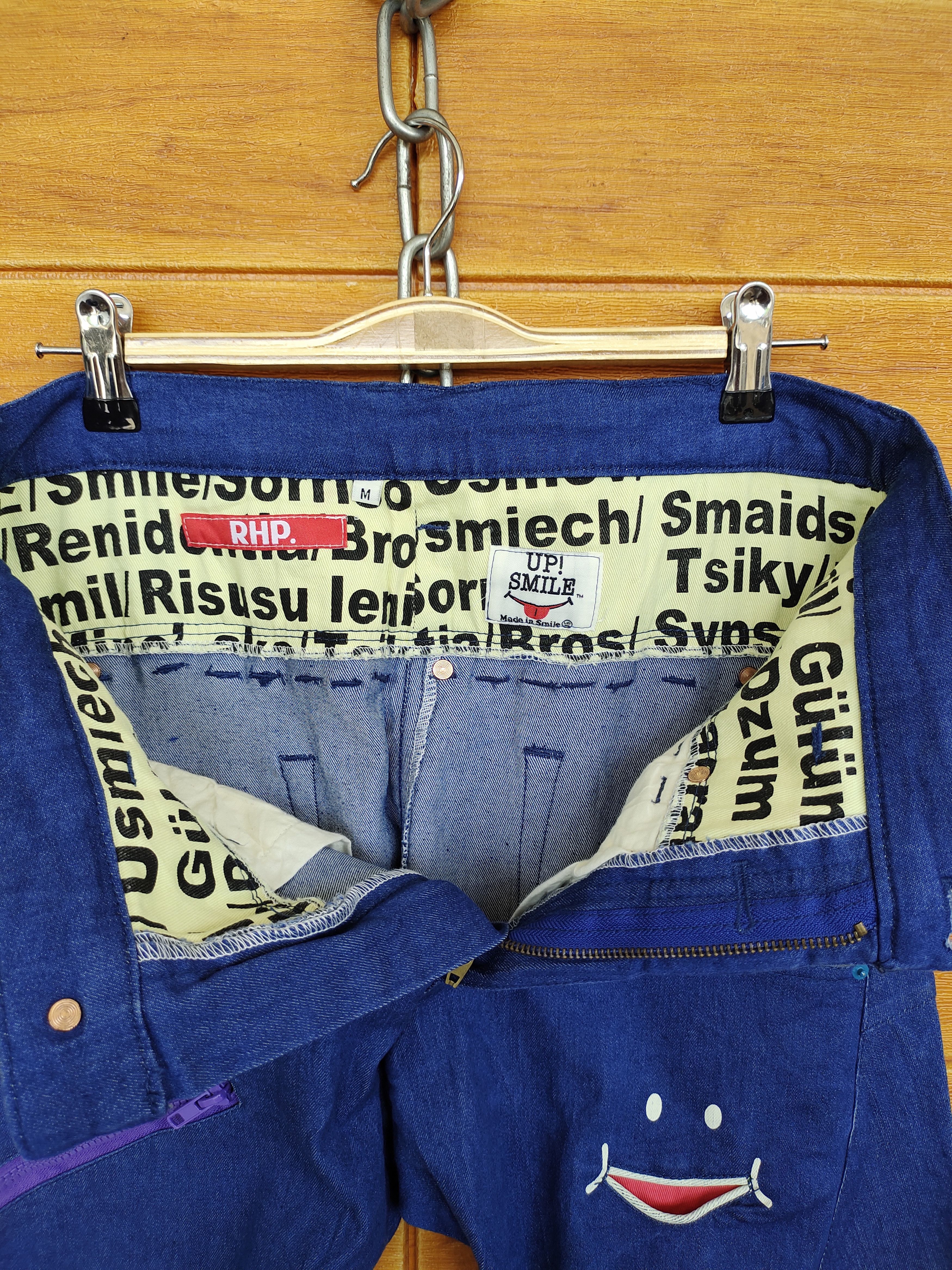 If Six Was Nine UP! SMILE Double Waist Denim Pants Y2K streetwear Size US 30 / EU 46 - 16 Thumbnail