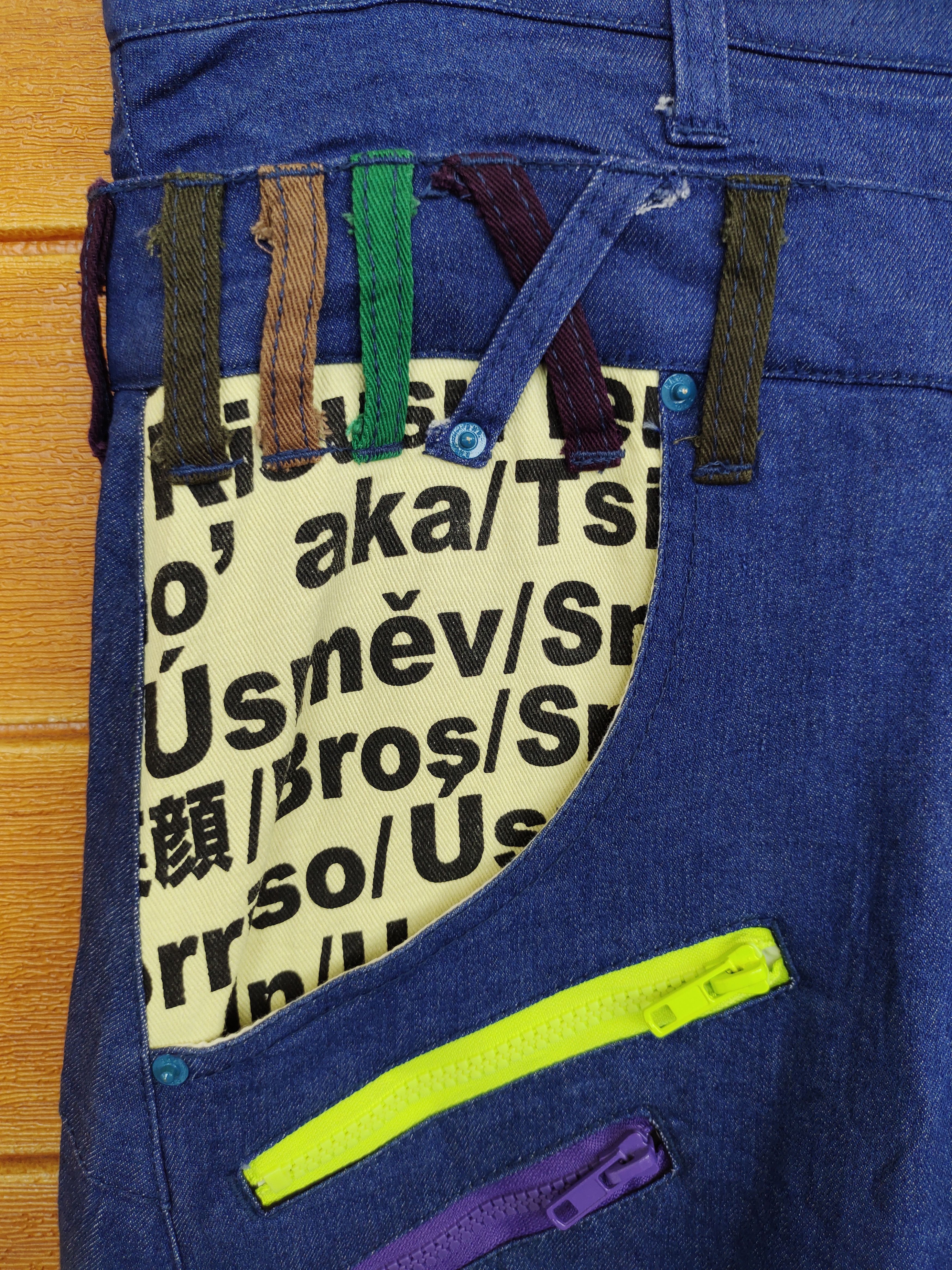 If Six Was Nine UP! SMILE Double Waist Denim Pants Y2K streetwear Size US 30 / EU 46 - 9 Thumbnail