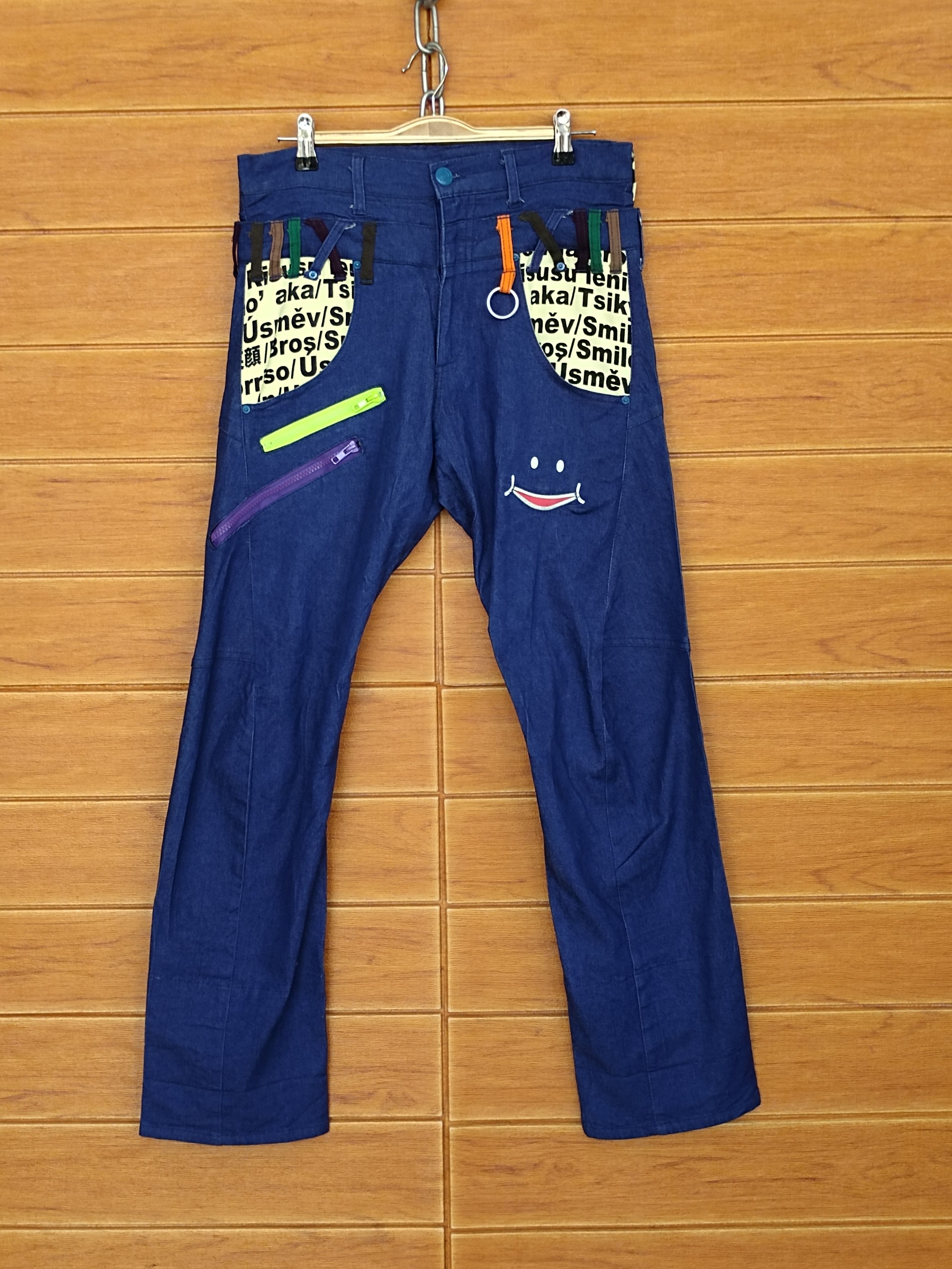 If Six Was Nine UP! SMILE Double Waist Denim Pants Y2K streetwear Size US 30 / EU 46 - 6 Thumbnail