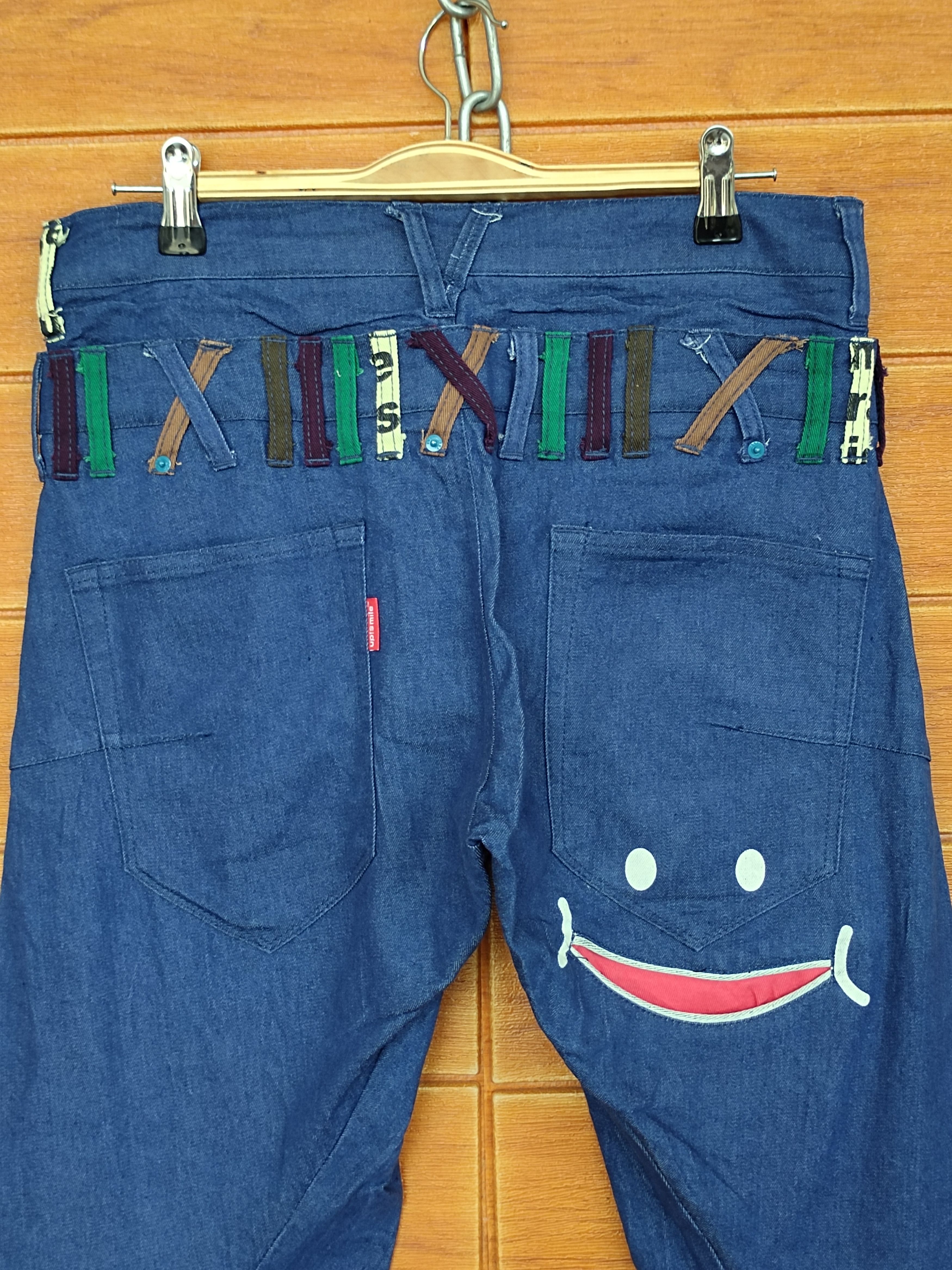 If Six Was Nine UP! SMILE Double Waist Denim Pants Y2K streetwear Size US 30 / EU 46 - 3 Thumbnail