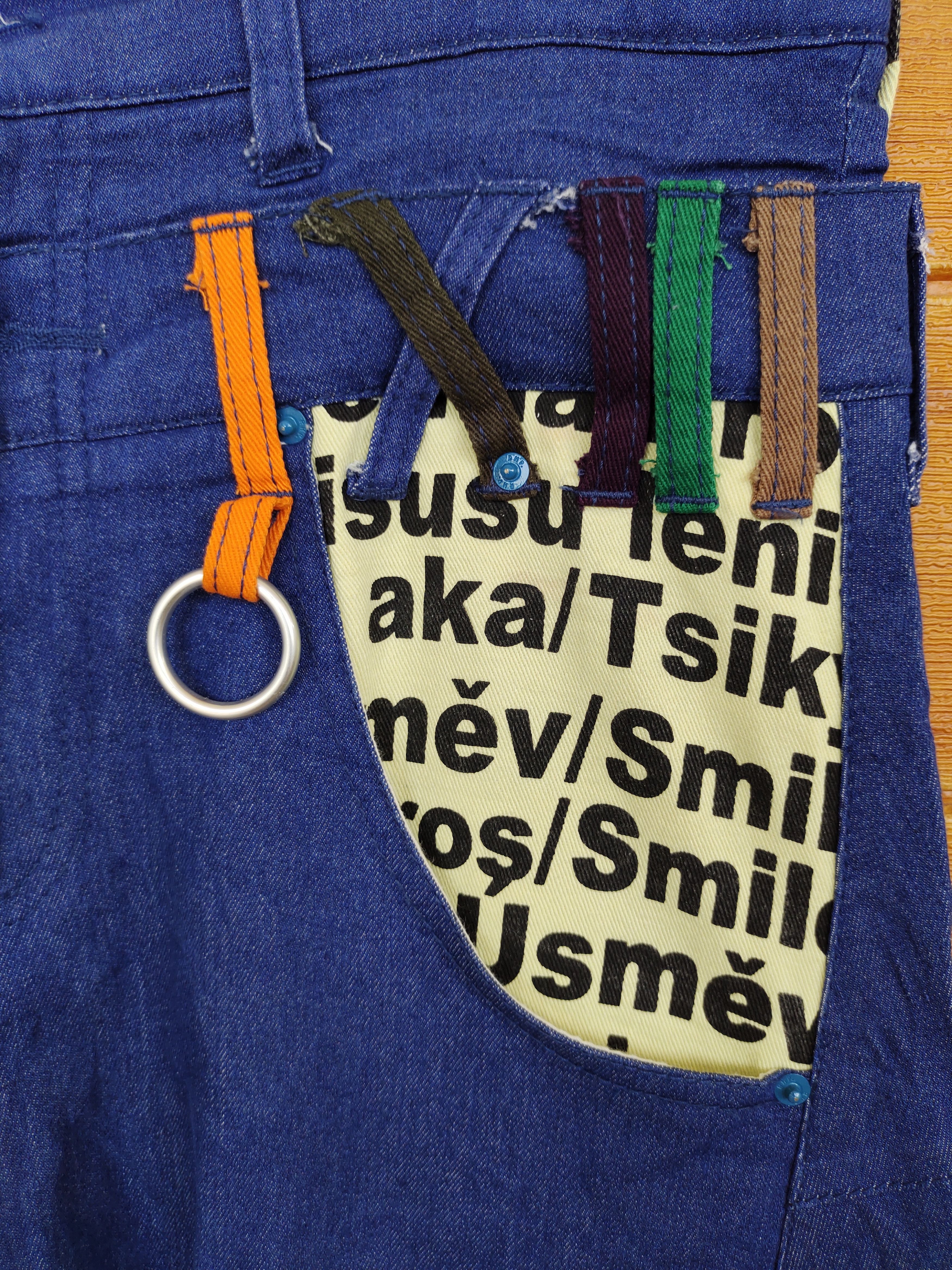 If Six Was Nine UP! SMILE Double Waist Denim Pants Y2K streetwear Size US 30 / EU 46 - 8 Thumbnail