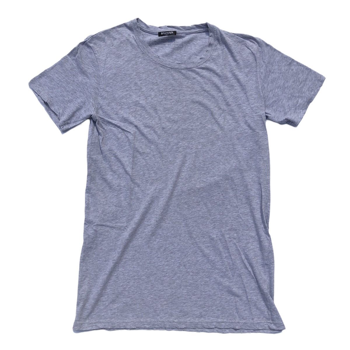 Balmain Balmain Archive 2013 Decarnin Distressed Grey T-Shirt  