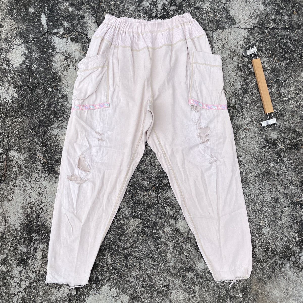 image of Plantation By Issey Miyake Design Thrashed Pants in Faded Pink, Men's (Size 32)
