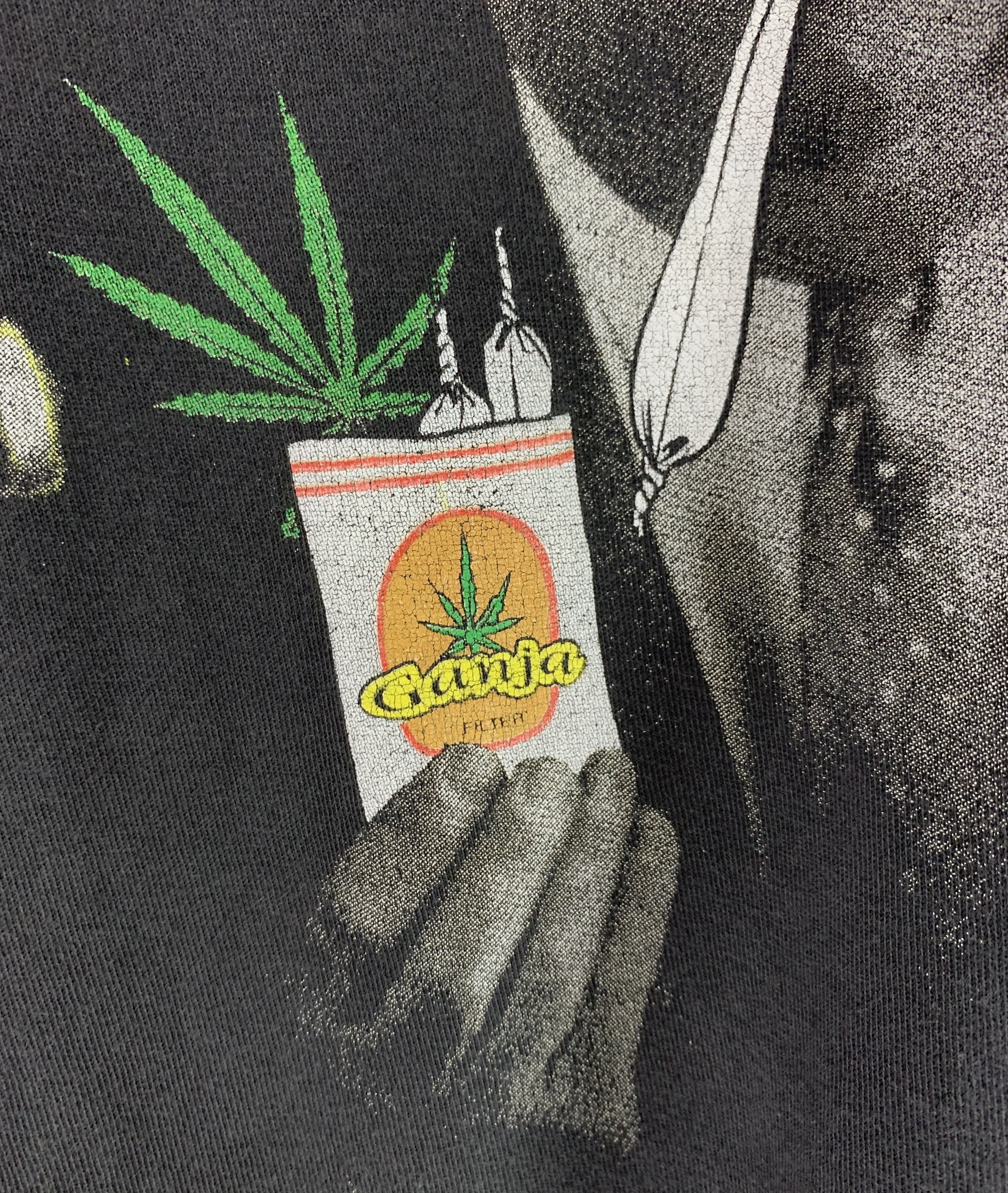 Vintage 90s Stan and ollie smoking weed tshirt