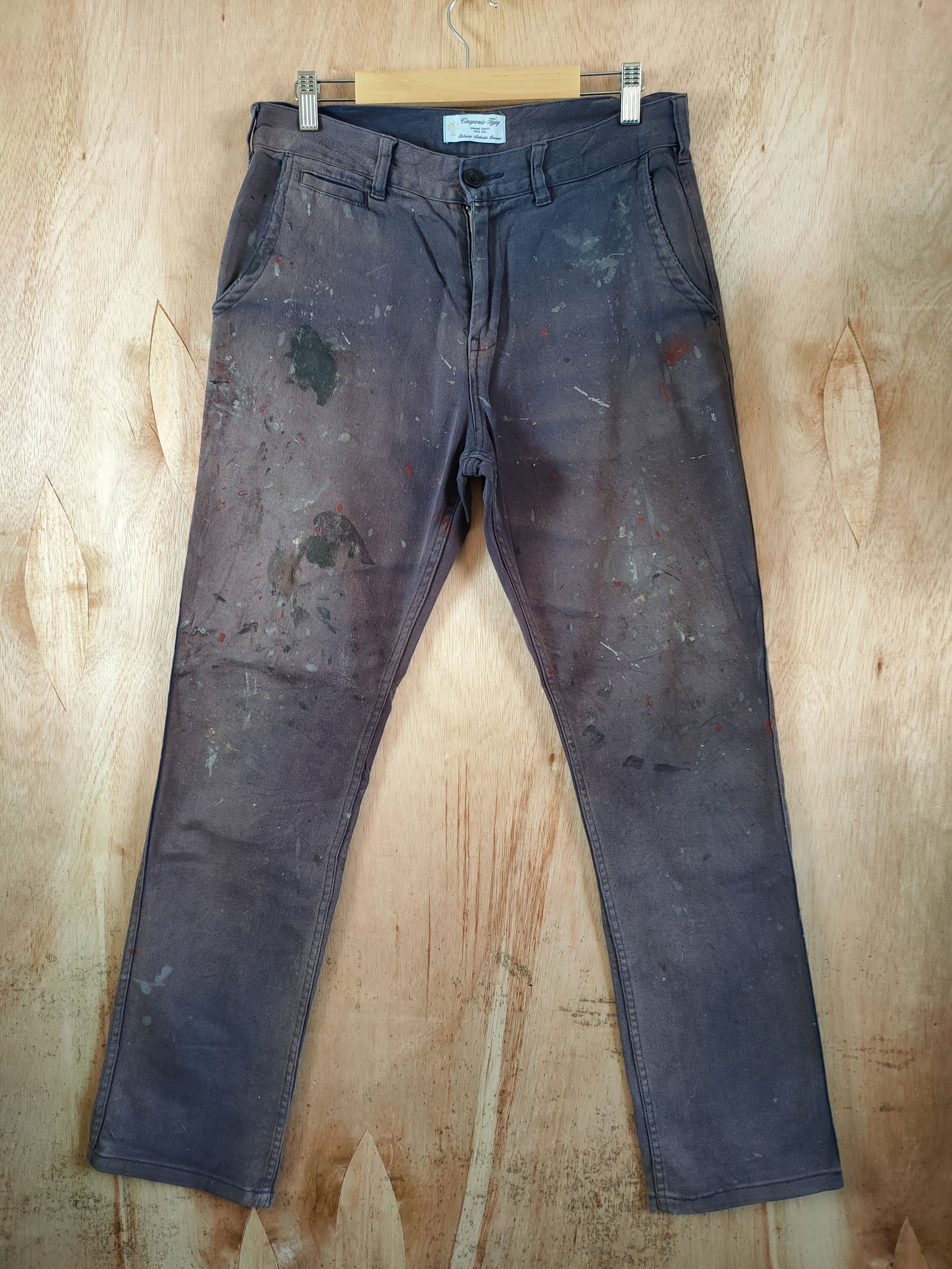 image of Vintage Faded/paint Workwear Pants in Black, Men's (Size 30)