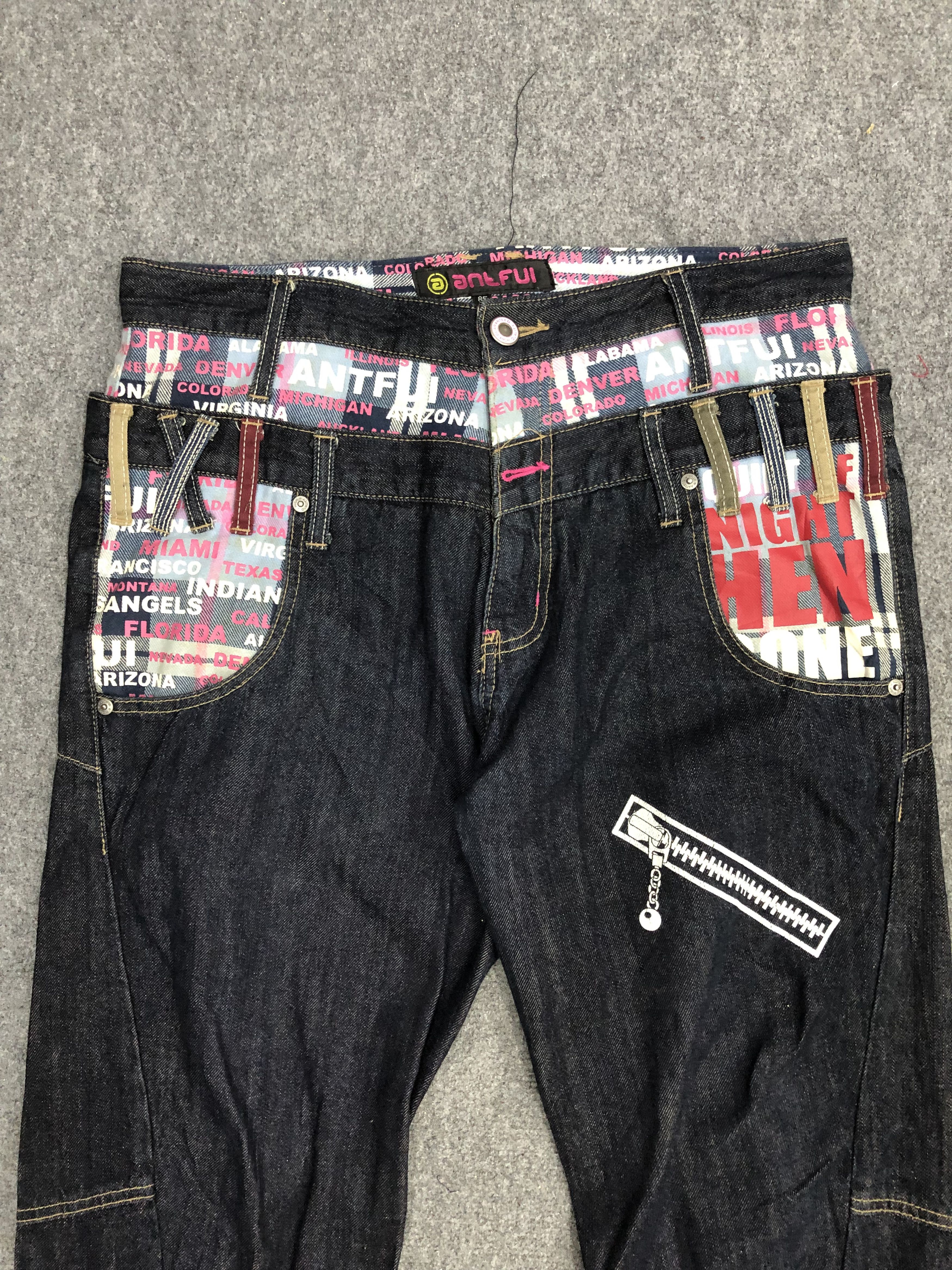 Japanese Brand × Vintage Vintage Double Waist Denim Black DP1317 Size US 33 - 2 Thumbnail