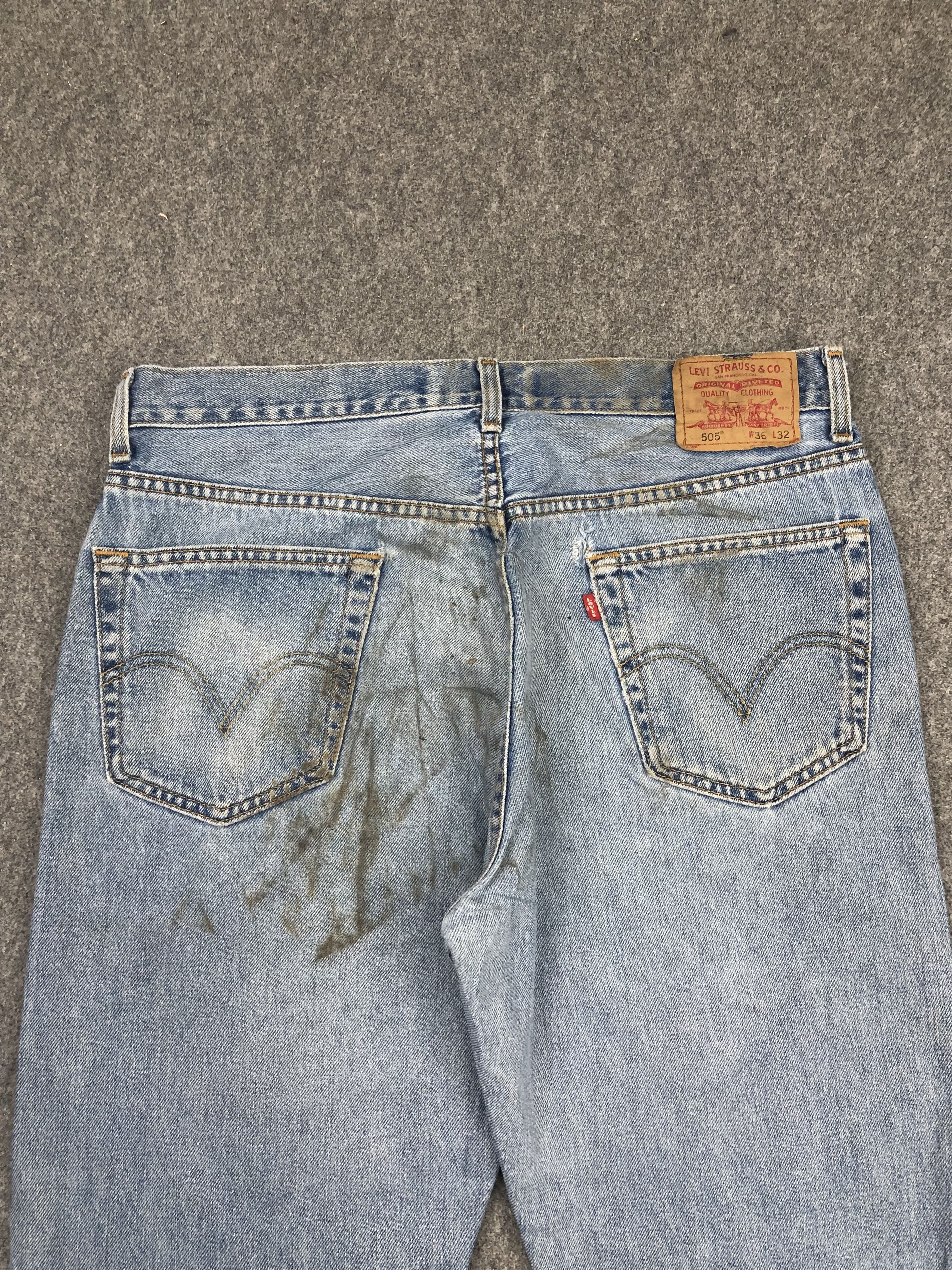 Levi's × Vintage Vintage 90s Levis 505 Faded Blue Jeans DP1548 Size US 33 - 4 Thumbnail
