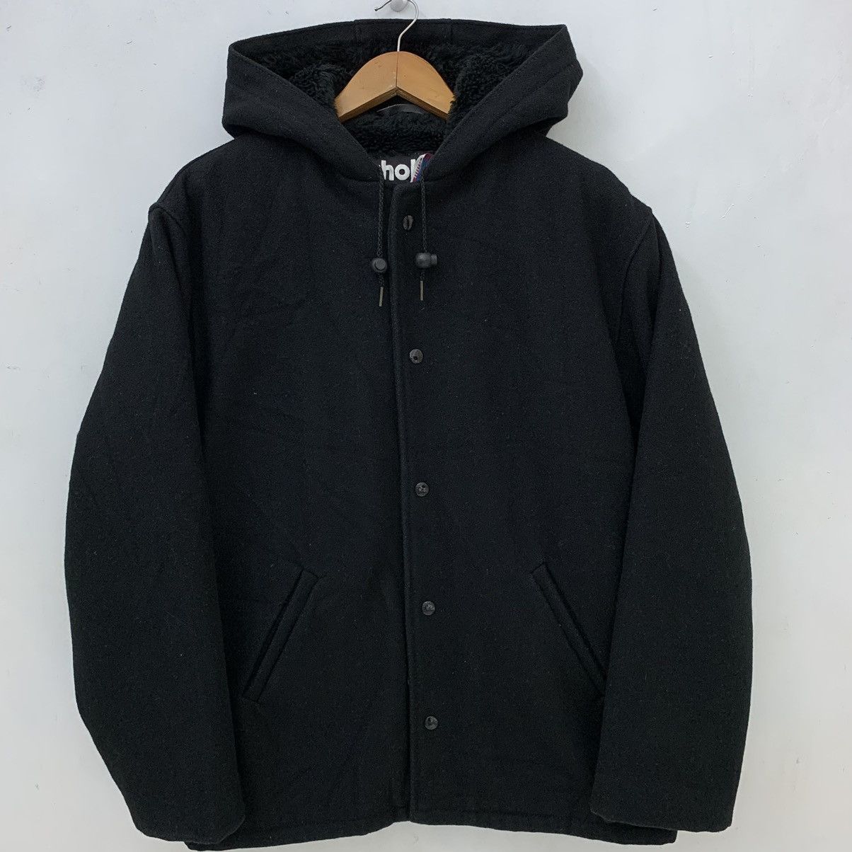 Schott × Vintage Black Schott NYC Fleece Sherpa Lining Hoodie Jacket Size US M / EU 48-50 / 2 - 2 Thumbnail