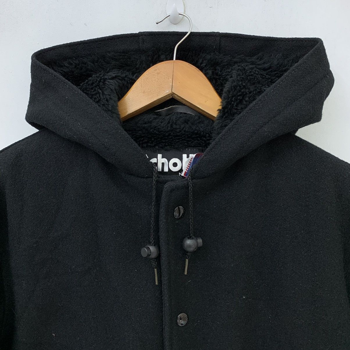 Schott × Vintage Black Schott NYC Fleece Sherpa Lining Hoodie Jacket Size US M / EU 48-50 / 2 - 4 Thumbnail