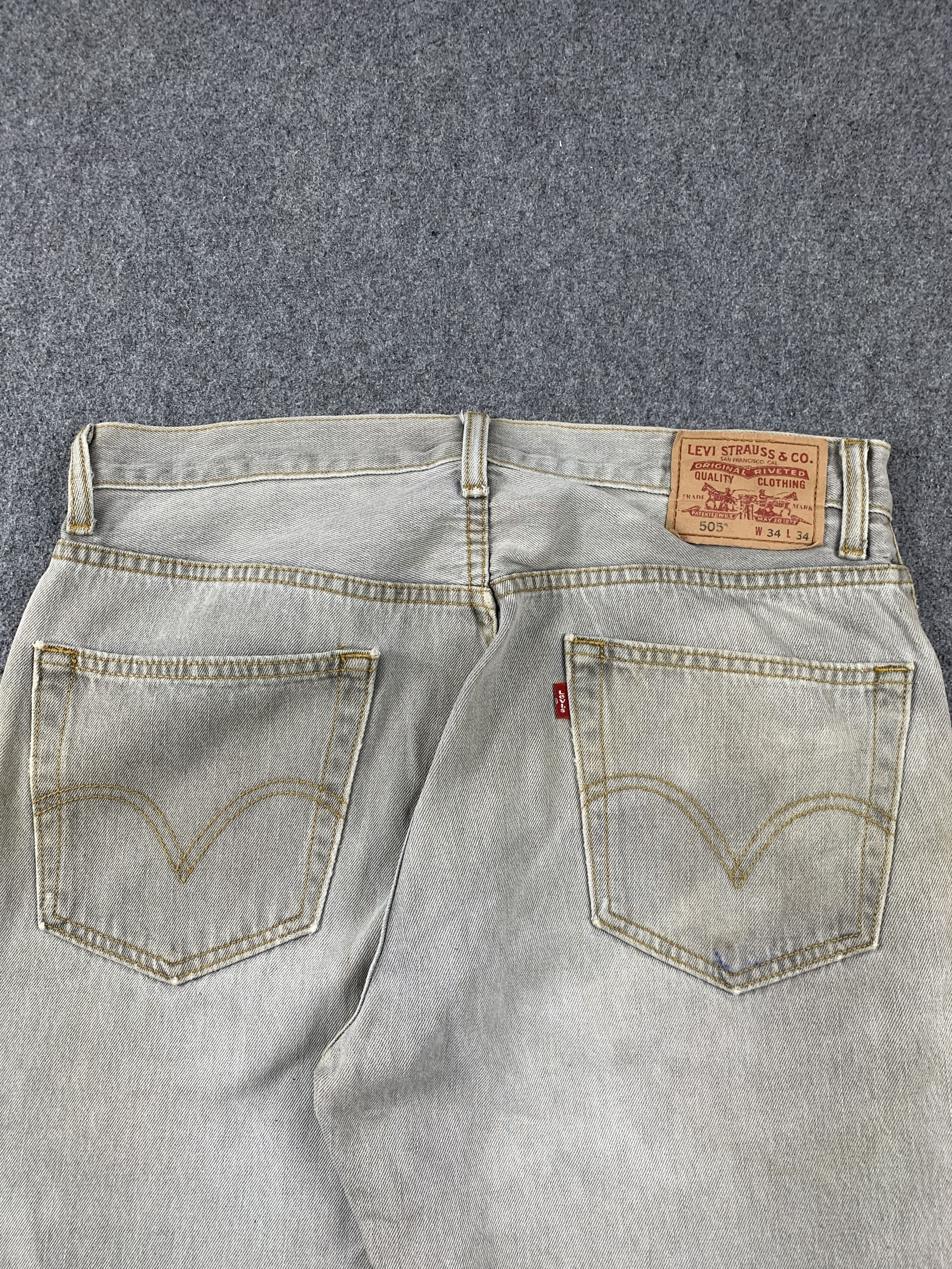 Levi's Vintage Levis 505 Faded Black Jeans DP2034 Size US 33 - 4 Thumbnail