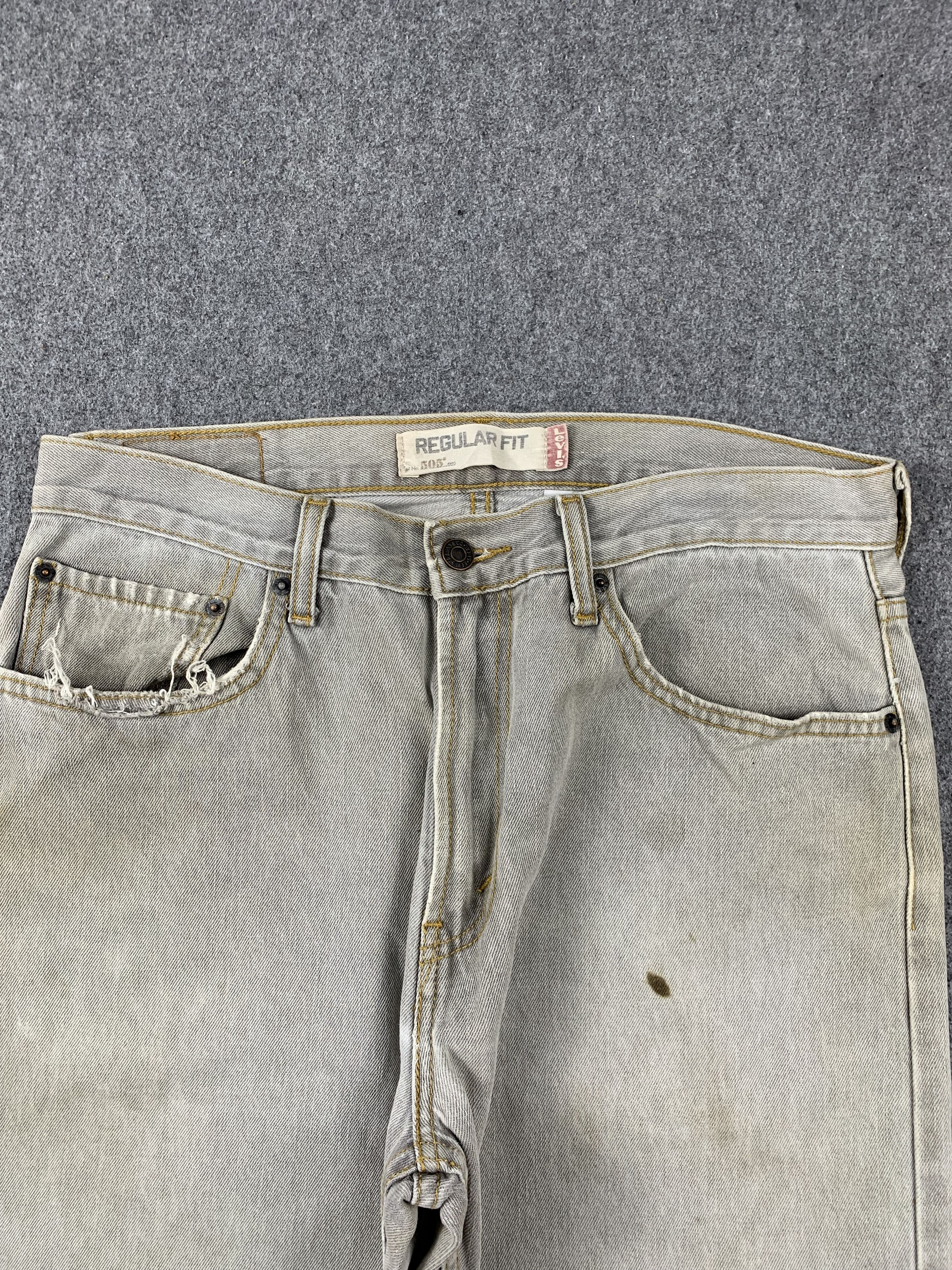 Levi's Vintage Levis 505 Faded Black Jeans DP2034 Size US 33 - 2 Thumbnail