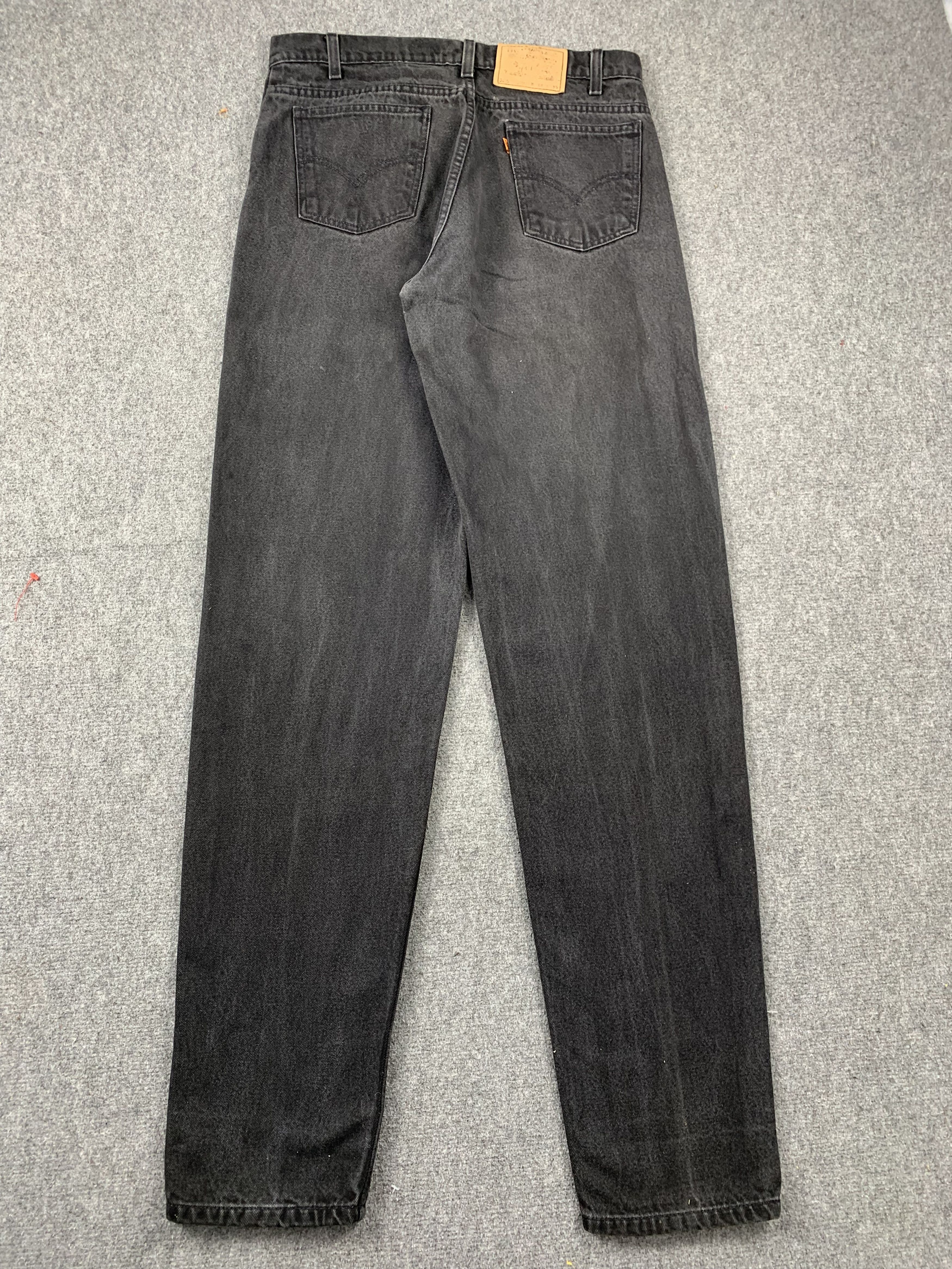 Levi's Vintage 90s Levis 550 Orange Tab Faded Black Jeans DP2128 Size US 33 - 3 Thumbnail
