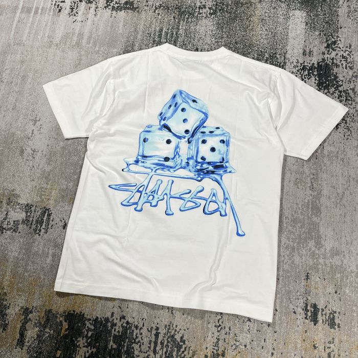 Stussy STUSSY MELTED DICE TEE // WHITE | Grailed