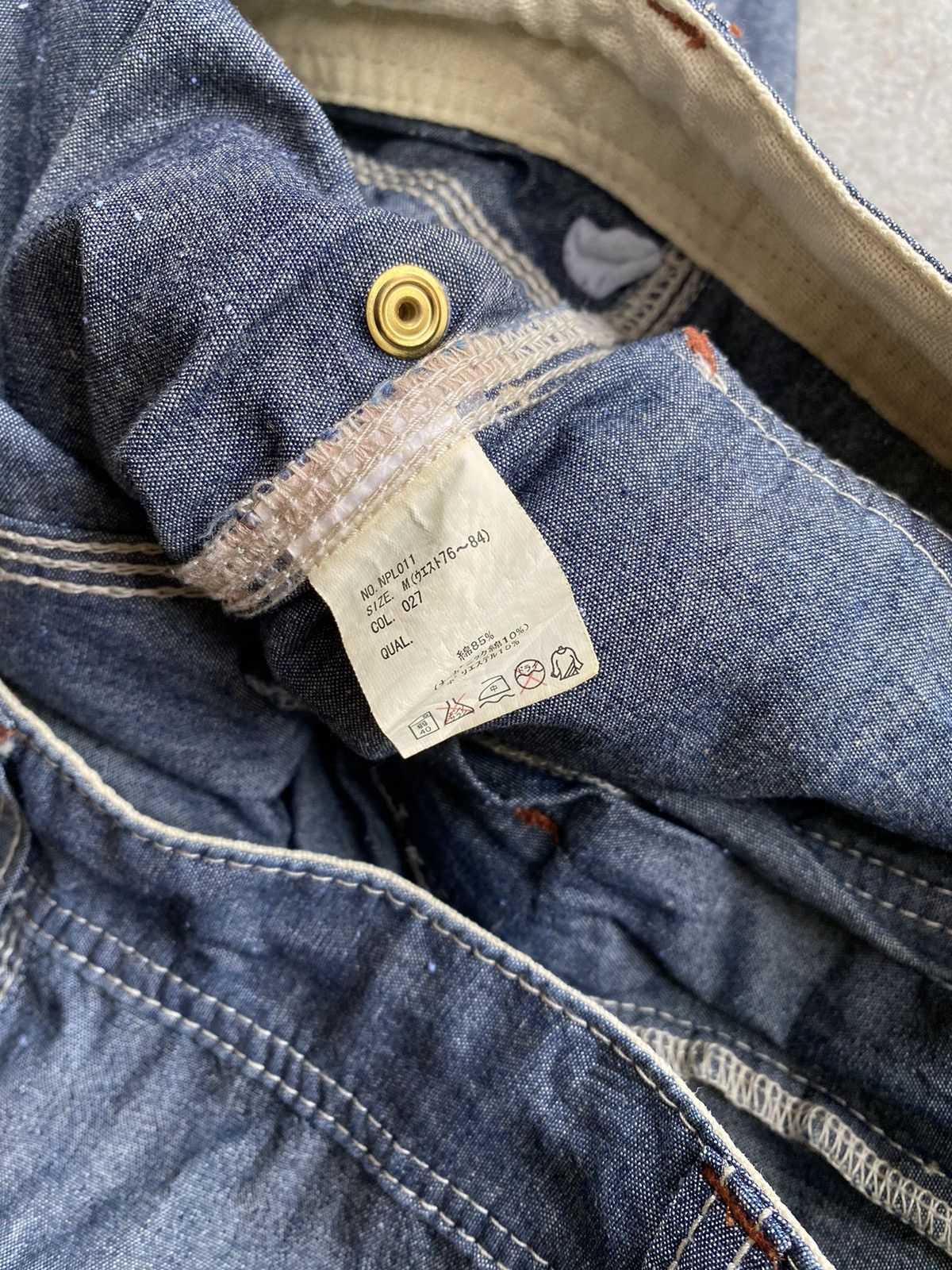 Vintage Vintage Navy Chambray Bush Buckle Pants Size US 35 - 8 Thumbnail