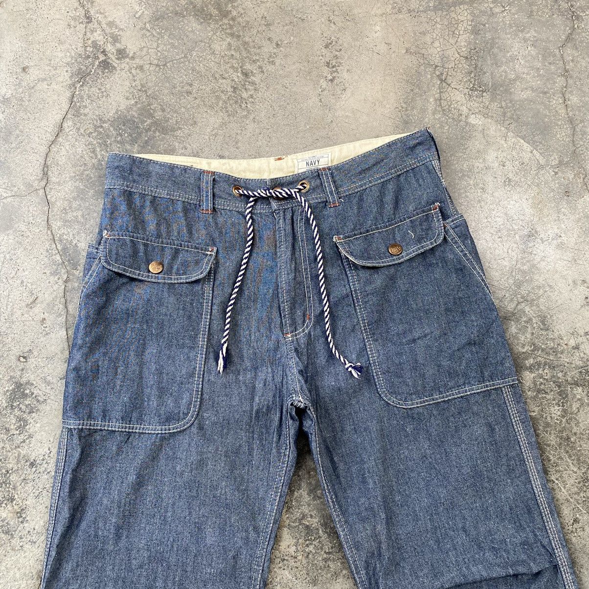 Vintage Vintage Navy Chambray Bush Buckle Pants Size US 35 - 3 Thumbnail