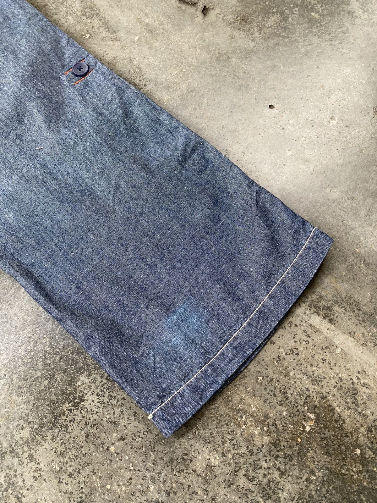 Vintage Vintage Navy Chambray Bush Buckle Pants Size US 35 - 10 Thumbnail