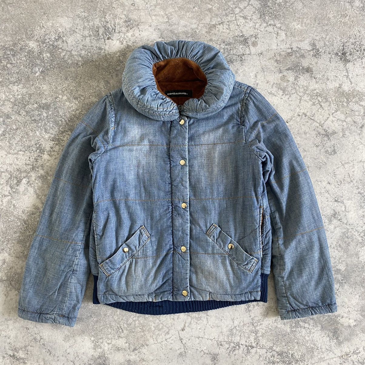 Pre-owned Issey Miyake X Mercibeaucoup Issey Miyake Pillow Collar Fur Lining Jacket In Washed Blue