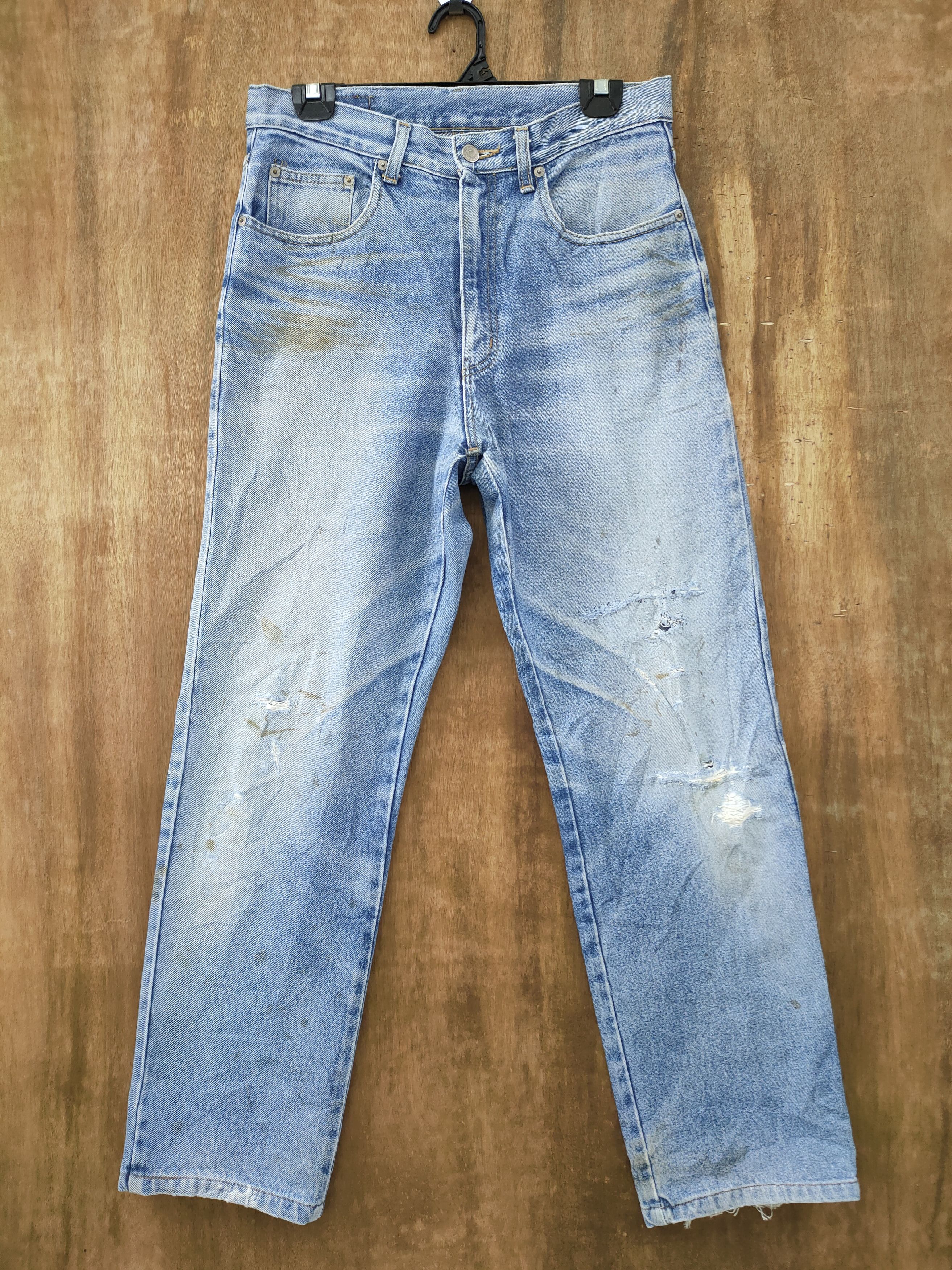 Uniqlo VINTAGE 90' UNIQLO WAREHOUSE FADED RIPPED DENIM JEANS PANTS Size US 30 / EU 46 - 1 Thumbnail